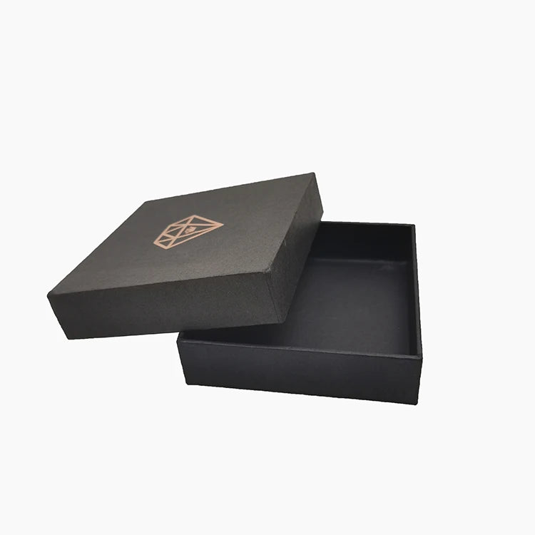Custom logo Rectangle square Black Cardboard Jewelry Box