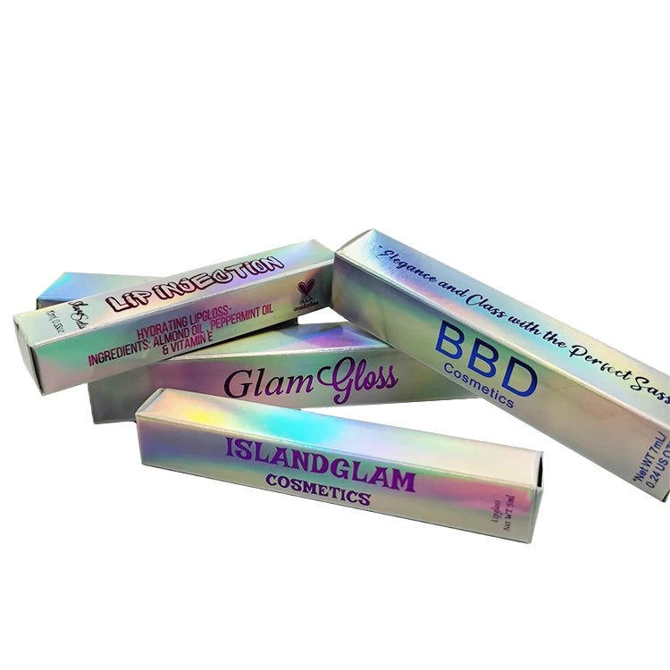 Custom logo Sliver Laser Cosmetic Lip Gloss Paper Box Custom logo Sliver Laser Cosmetic Lip Gloss Paper Box