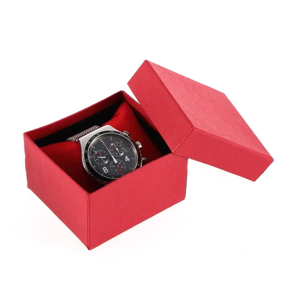 Custom logo Watch Red Rigid Paper Box with Cloth Bag Custom logo Watch Red Rigid Paper Box with Cloth Bag