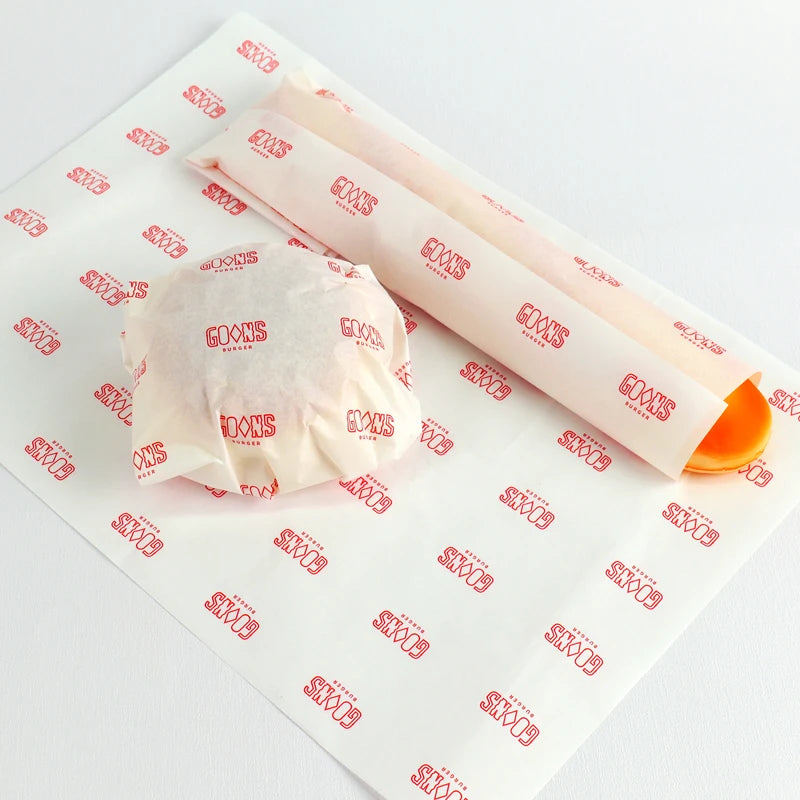 Custom Printed Greaseproof Paper Fast Food Packaging Eco Custom Printed Greaseproof Paper Fast Food Packaging Eco