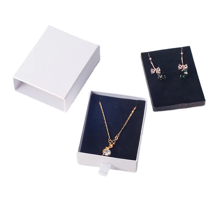 Custom Printed Jewelry Pure White Rigid Paper Box with Foam Custom Printed Jewelry Pure White Rigid Paper Box with Foam