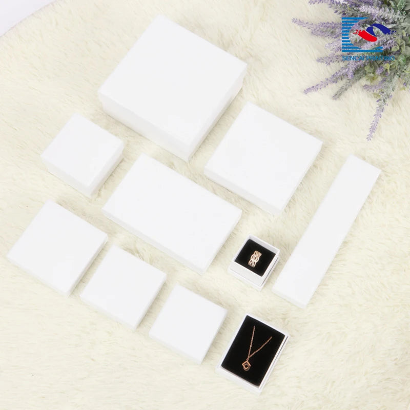 Custom Printed Jewelry Pure White Rigid Paper Box with Foam Custom Printed Jewelry Pure White Rigid Paper Box with Foam