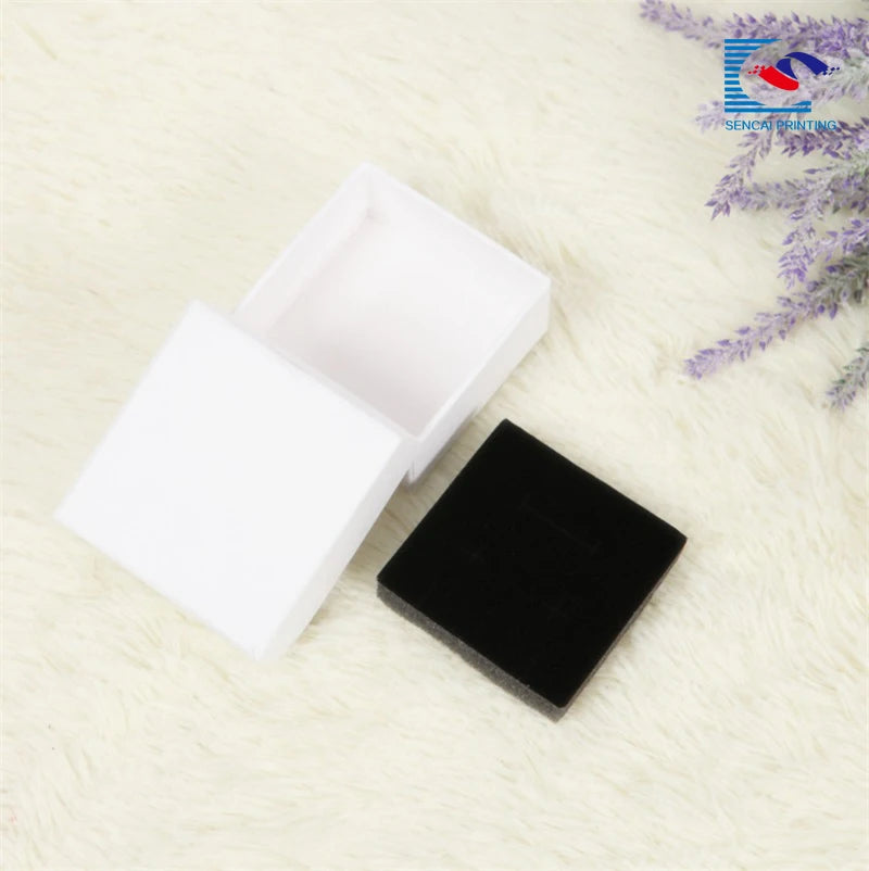 Custom Printed Jewelry Pure White Rigid Paper Box with Foam Custom Printed Jewelry Pure White Rigid Paper Box with Foam