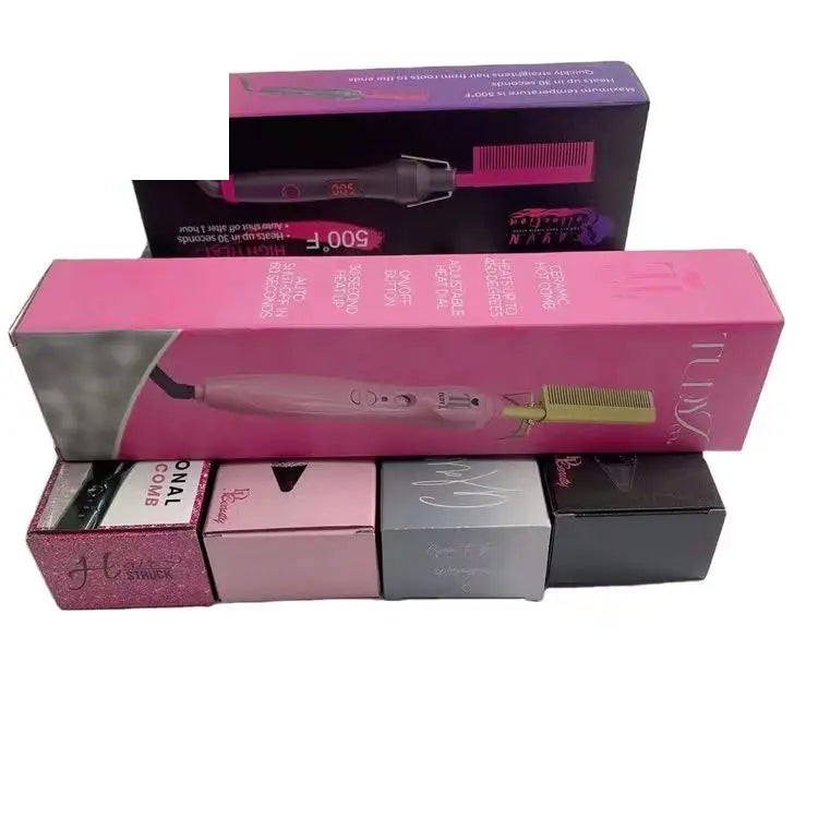 Custom Printing Luxury Flat Iron Hair Straightener Comb Custom Printing Luxury Flat Iron Hair Straightener Comb