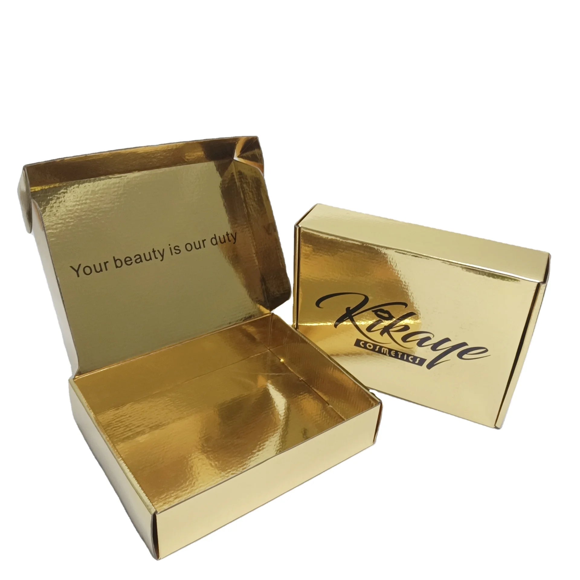 Custom Shipping Box Mailers Gold Foil Corrugated Gift Boxes