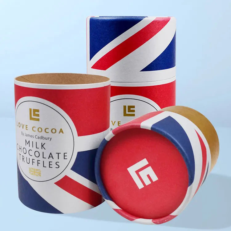 Custom White Cardboard Round Paper Tube Box Cylinder Box Tea Custom White Cardboard Round Paper Tube Box Cylinder Box Tea