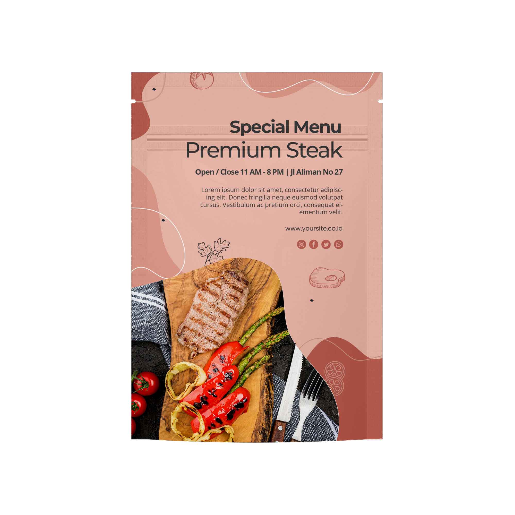 Customizable Bottom Filled Flat Ziplock Packaging (Design Customizable Bottom Filled Flat Ziplock Packaging (Design
