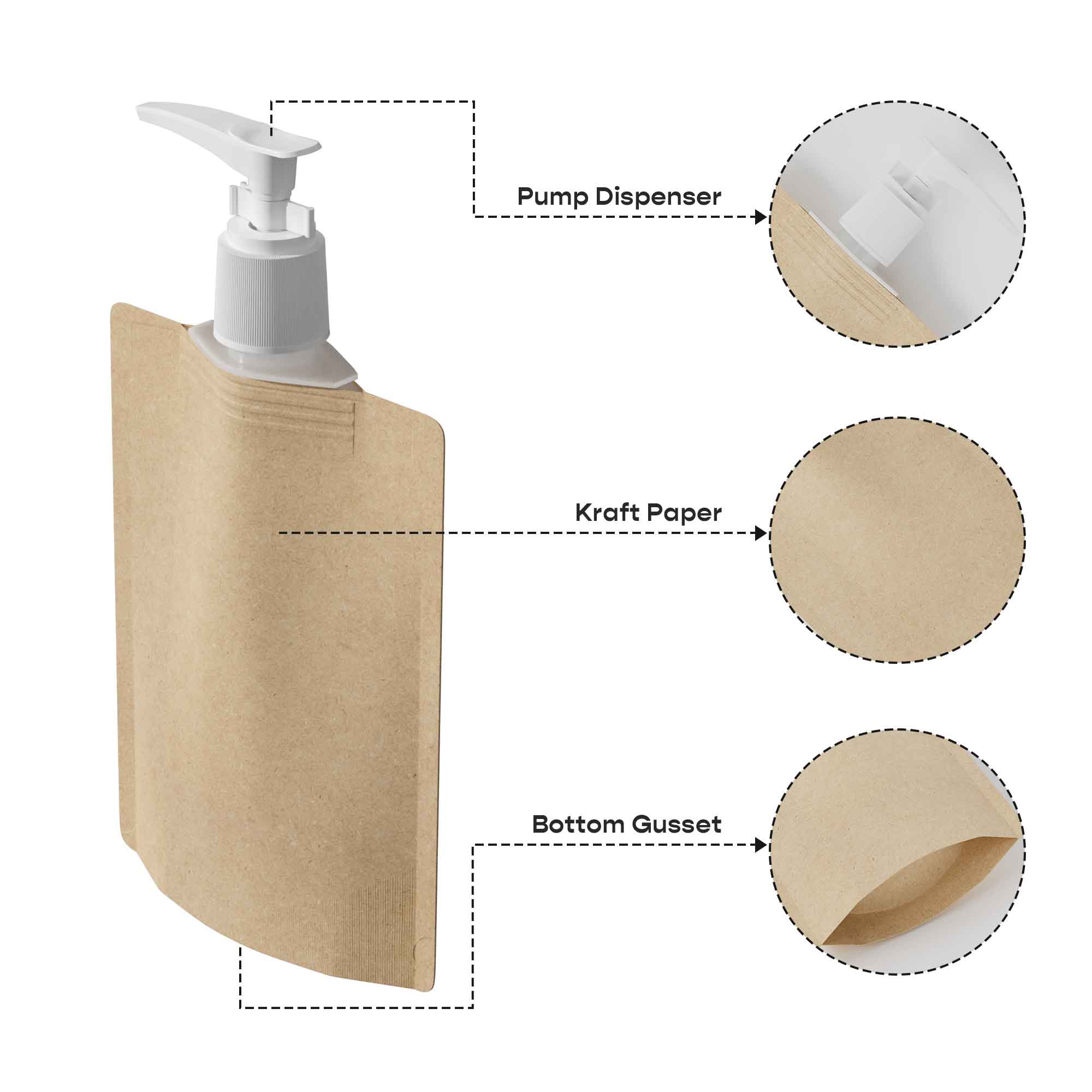 Customizable Classic Kraft Stand Pouch with Top Wide Mouth Customizable Classic Kraft Stand Pouch with Top Wide Mouth