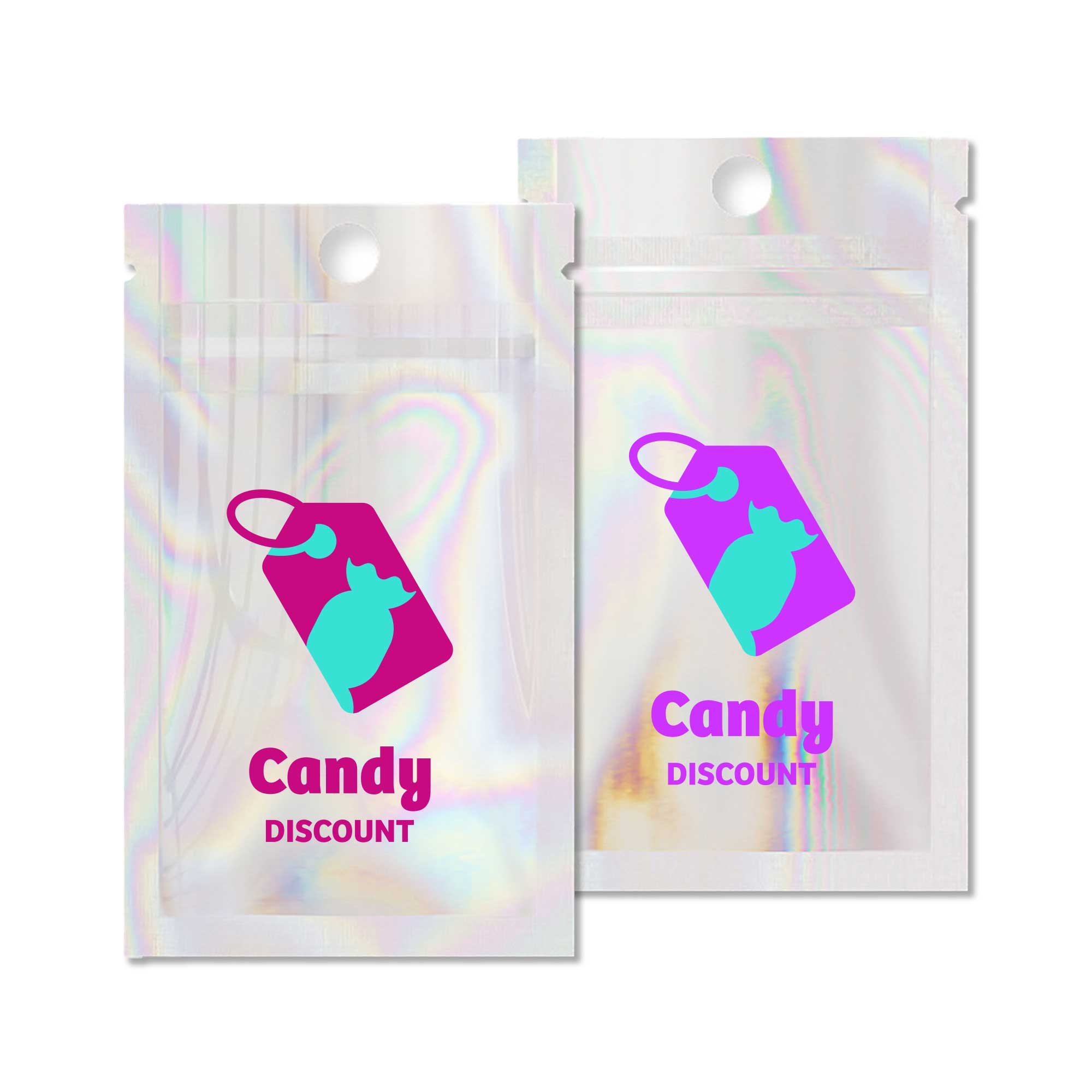 Customizable Clear and Half Diamond Holographic Mylar Flat Customizable Clear and Half Diamond Holographic Mylar Flat