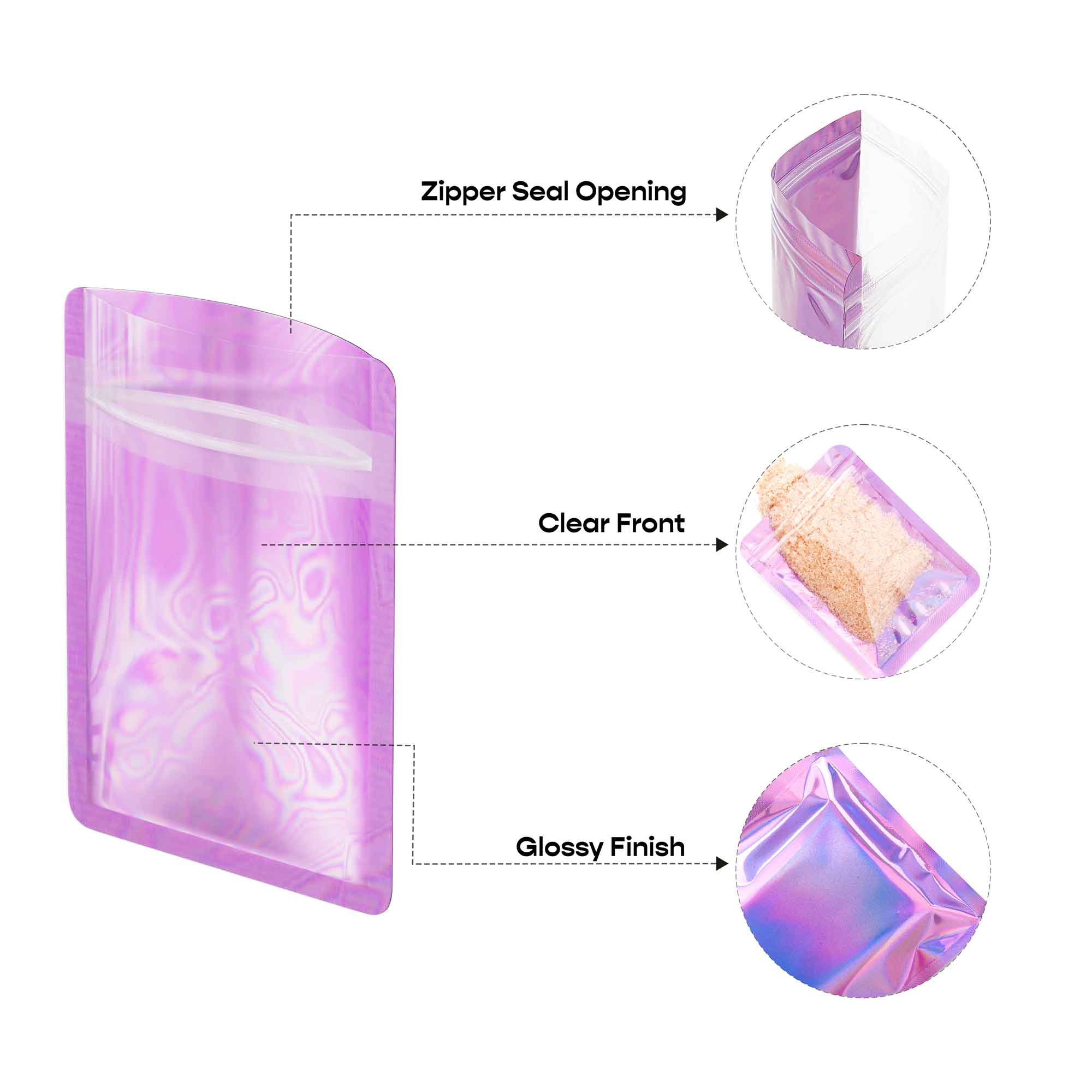 Customizable Clear and Half Gemstone Colored Mylar Flat Customizable Clear and Half Gemstone Colored Mylar Flat
