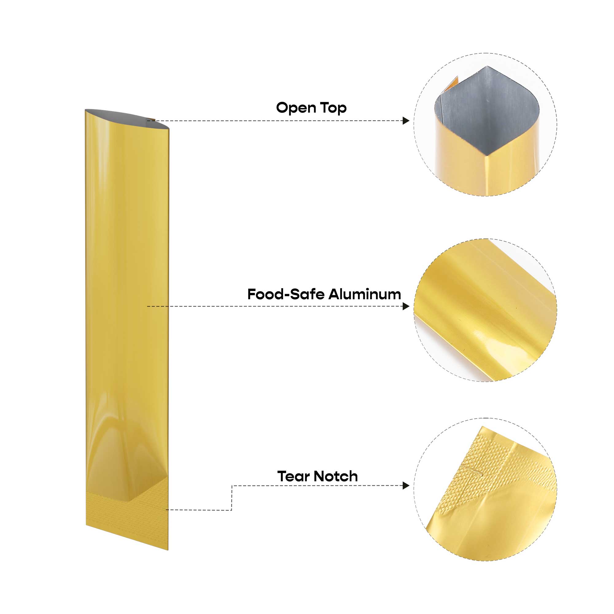 Customizable Double-Sided Glossy Aluminum Open Top Stick Customizable Double-Sided Glossy Aluminum Open Top Stick