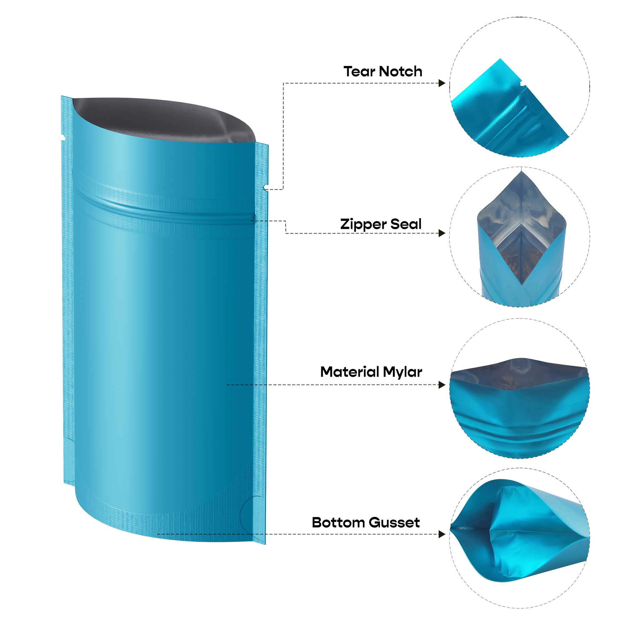 Customizable Double-Sided Matte Mylar Stand Up Zipper Seal Customizable Double-Sided Matte Mylar Stand Up Zipper Seal