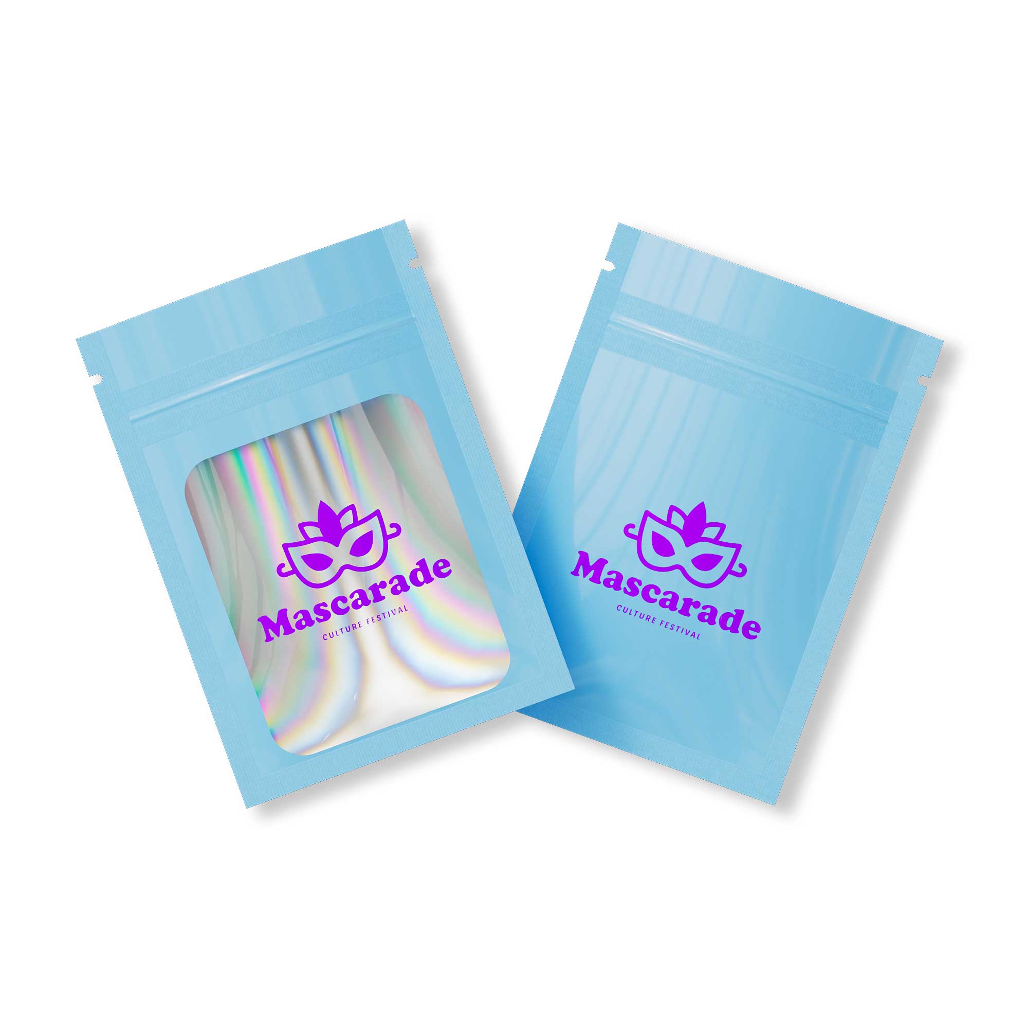 Customizable Flat Zipper Seal Window Bags with Holographic Customizable Flat Zipper Seal Window Bags with Holographic
