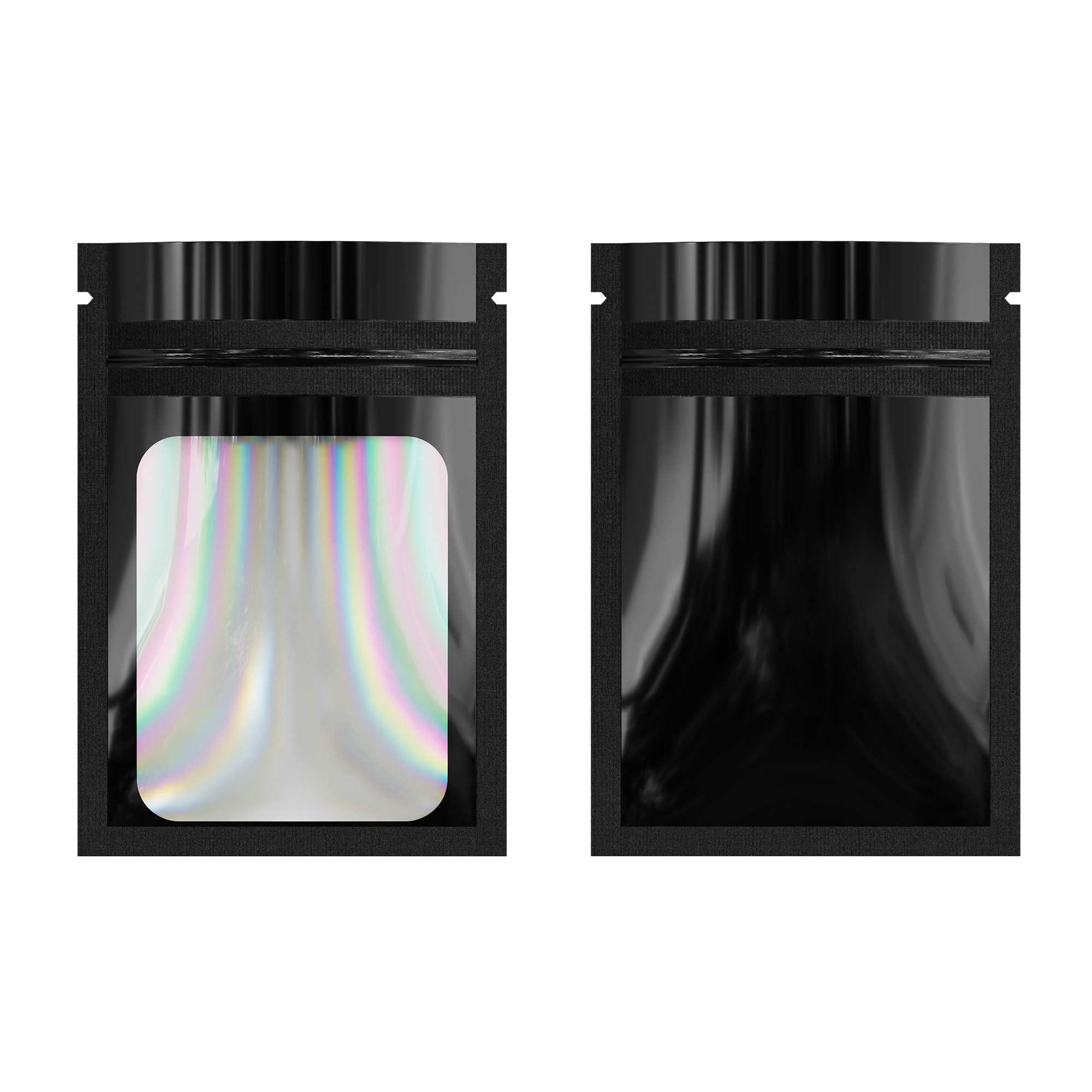 Customizable Flat Zipper Seal Window Bags with Holographic Customizable Flat Zipper Seal Window Bags with Holographic