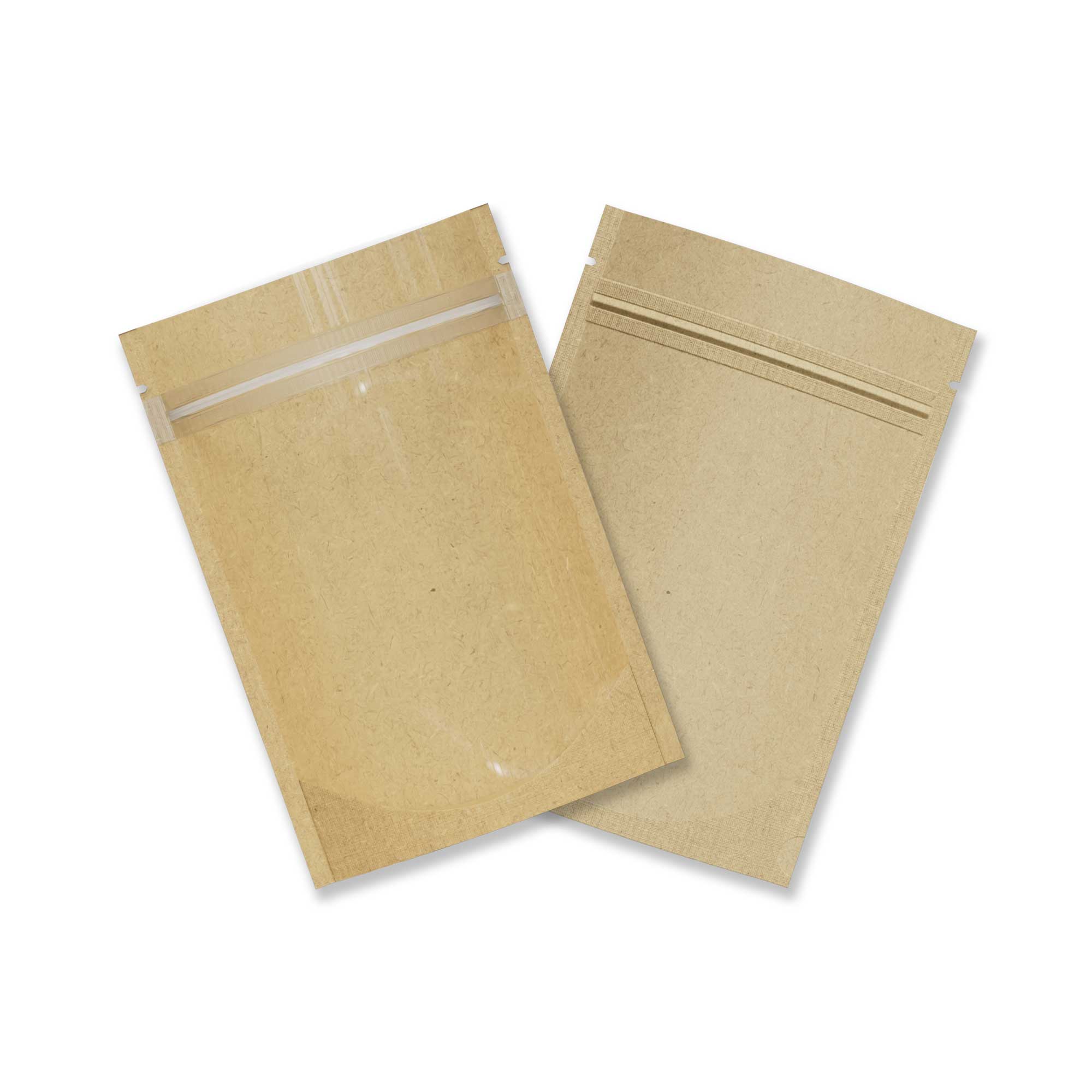 Customizable Glossy Clear Half Kraft Stand Up Zipper Seal Customizable Glossy Clear Half Kraft Stand Up Zipper Seal