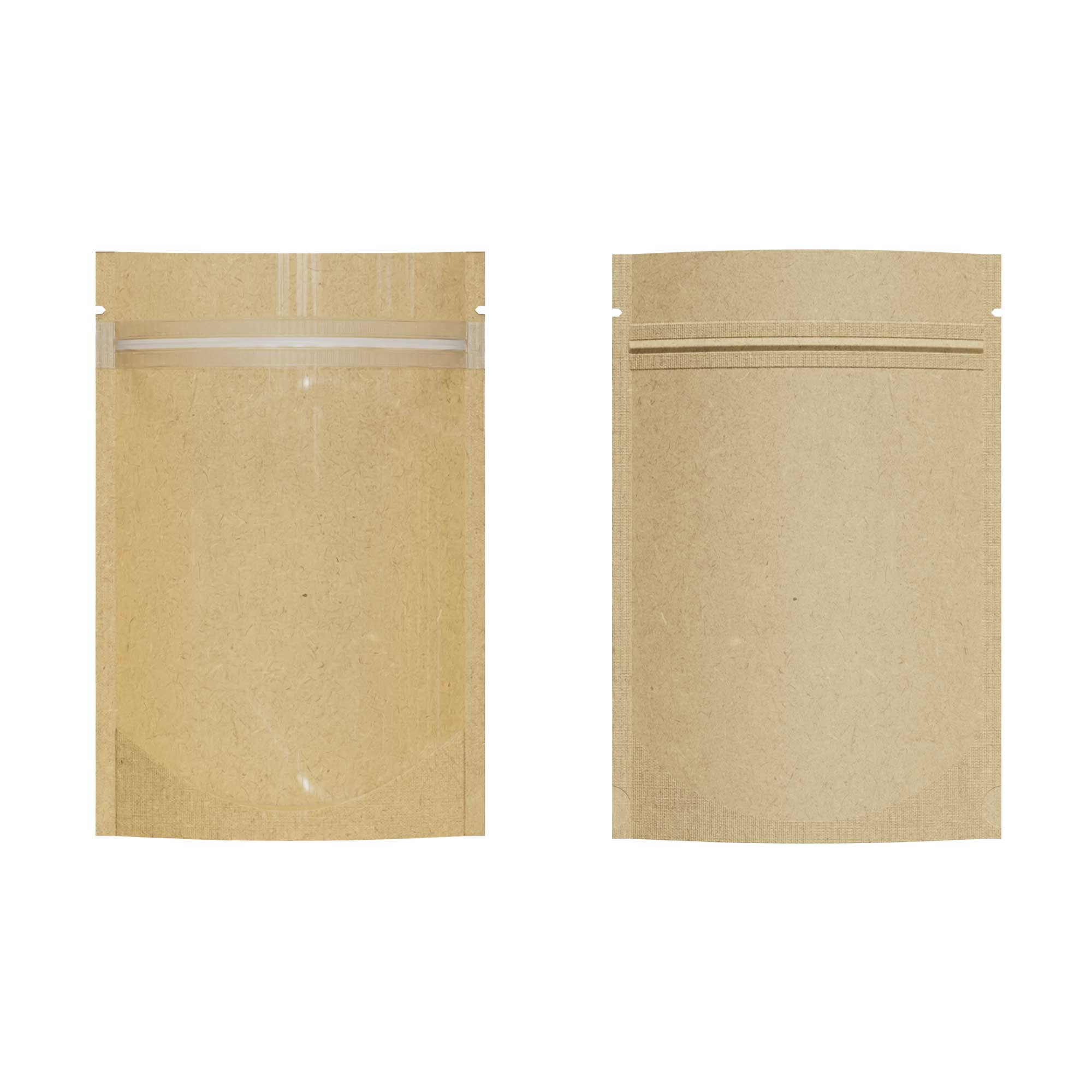 Customizable Glossy Clear Half Kraft Stand Up Zipper Seal Customizable Glossy Clear Half Kraft Stand Up Zipper Seal