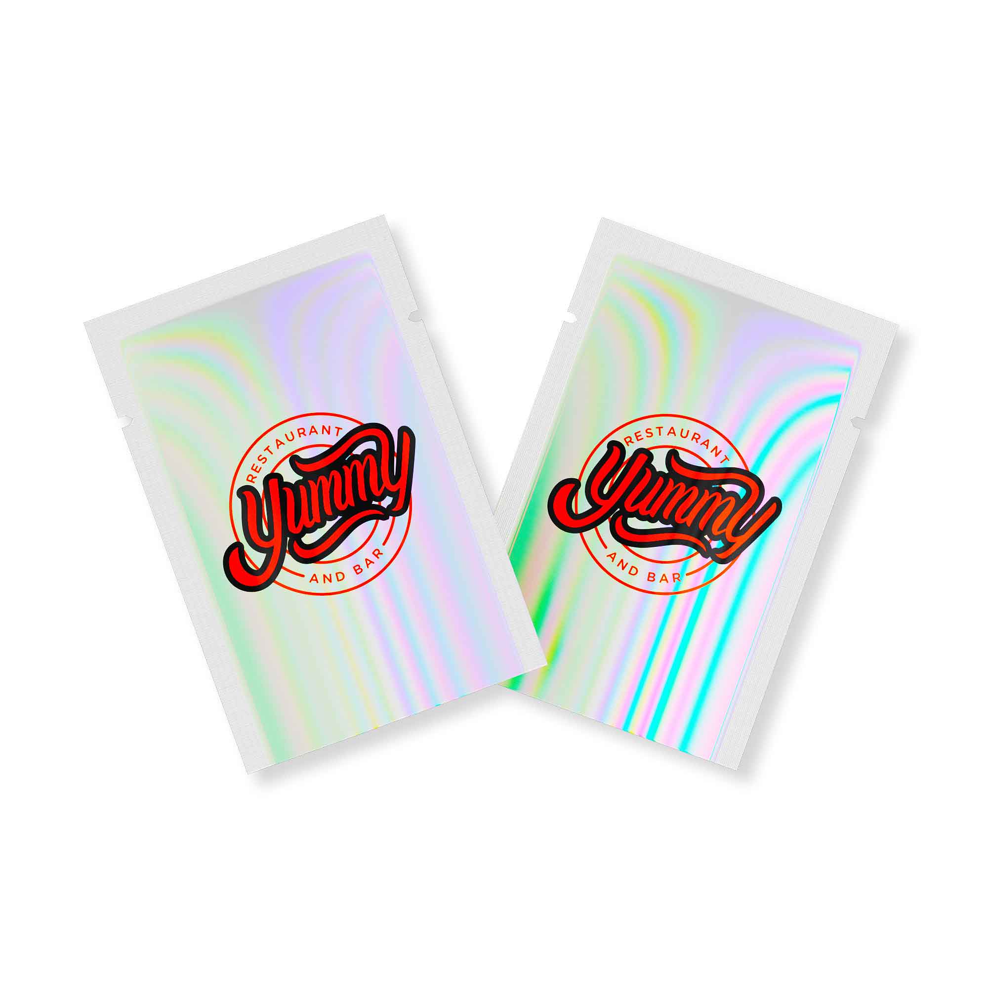 Customizable Glossy Diamond Holographic Mylar Foil Open Top Customizable Glossy Diamond Holographic Mylar Foil Open Top