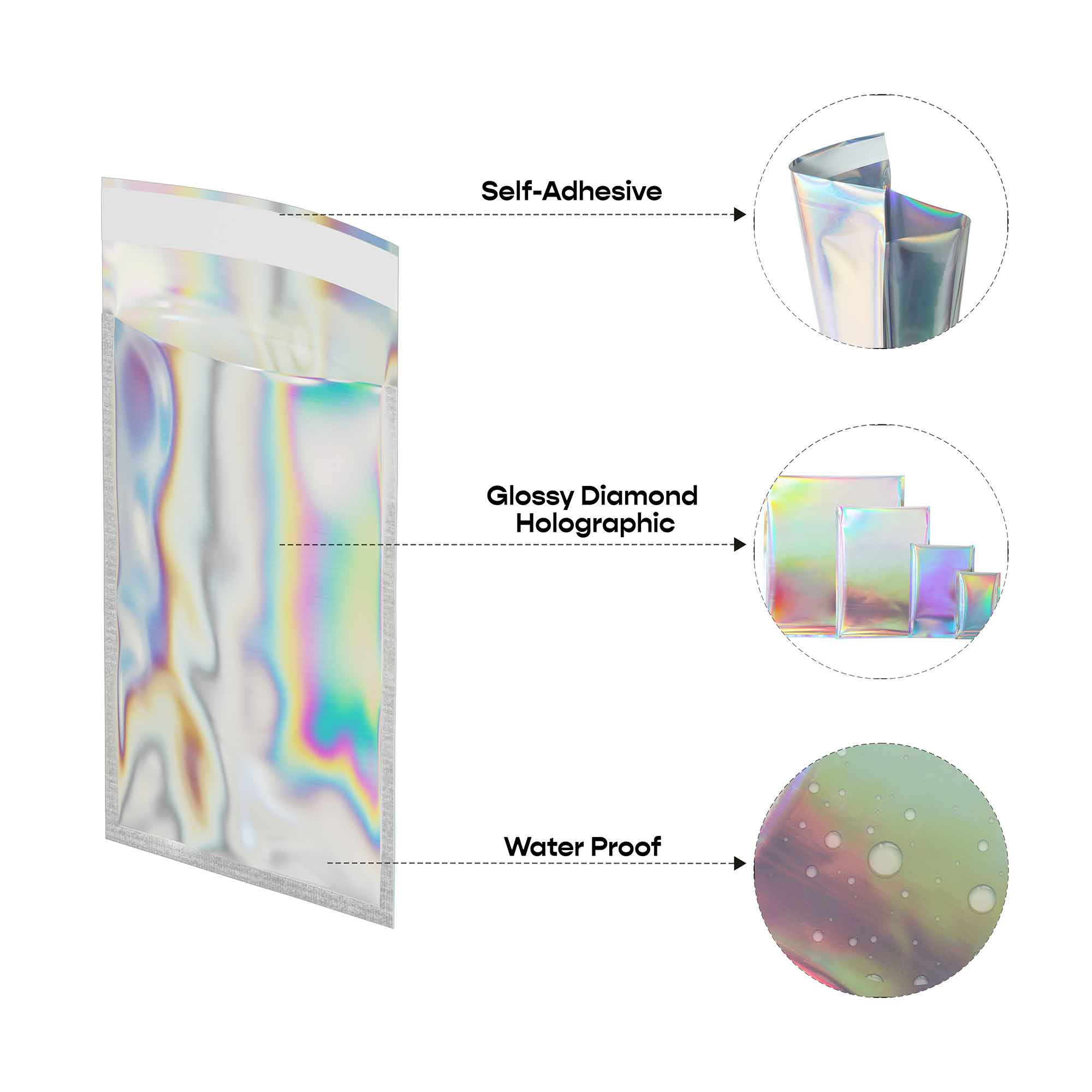 Customizable Glossy Diamond Holographic Self-Adhesive Mailer Customizable Glossy Diamond Holographic Self-Adhesive Mailer