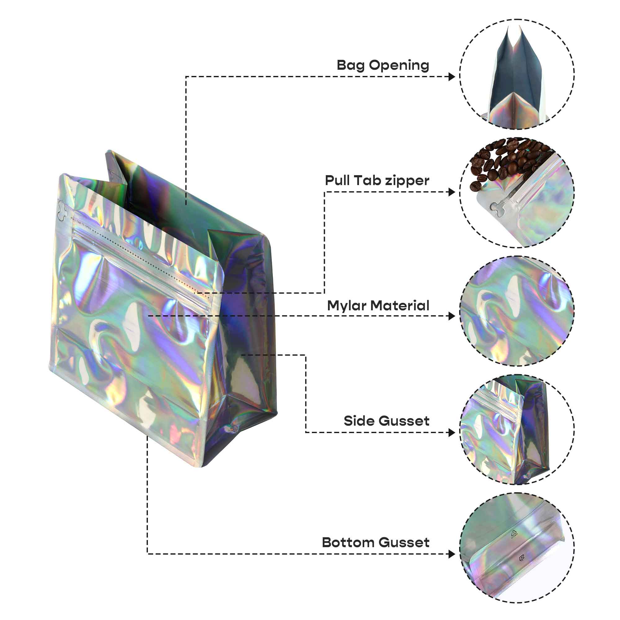 Customizable Glossy Double Sided Diamond Holographic Stand Customizable Glossy Double Sided Diamond Holographic Stand