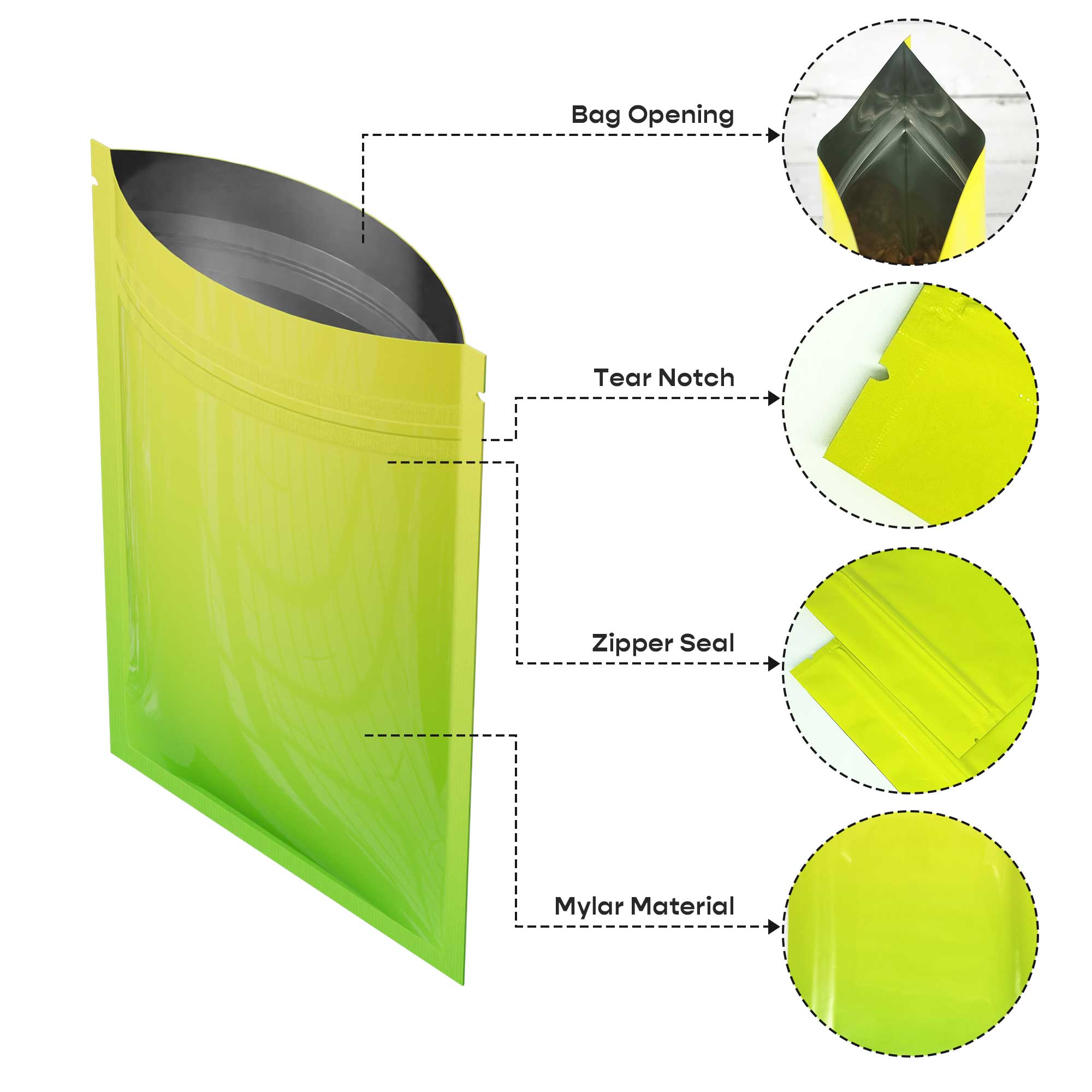Glossy Double-Sided Two-Tone Ombre Gradient Mylar bag Glossy Double-Sided Two-Tone Ombre Gradient Mylar bag