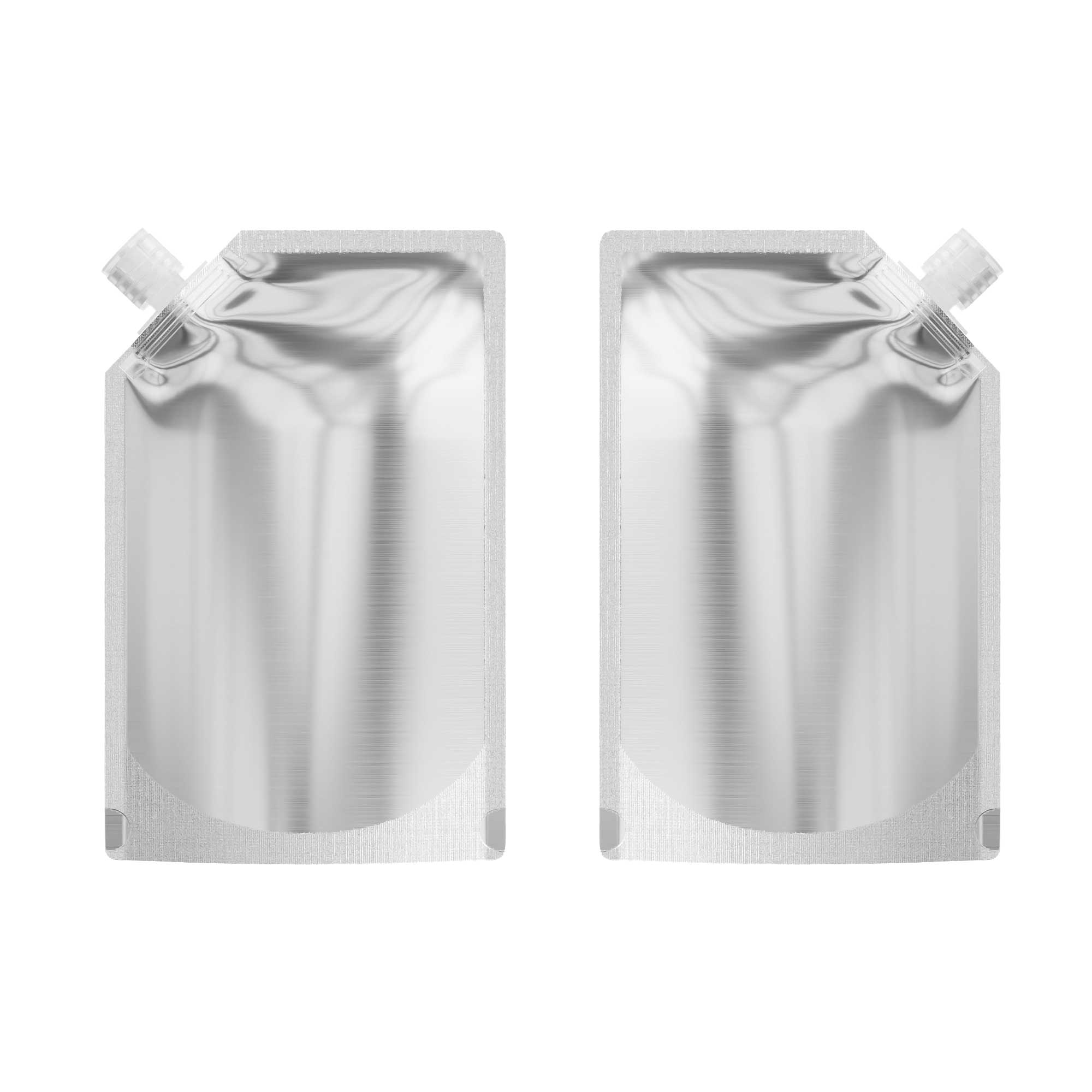 Customizable Glossy Iron Silver Bottle Pouch with Corner Customizable Glossy Iron Silver Bottle Pouch with Corner