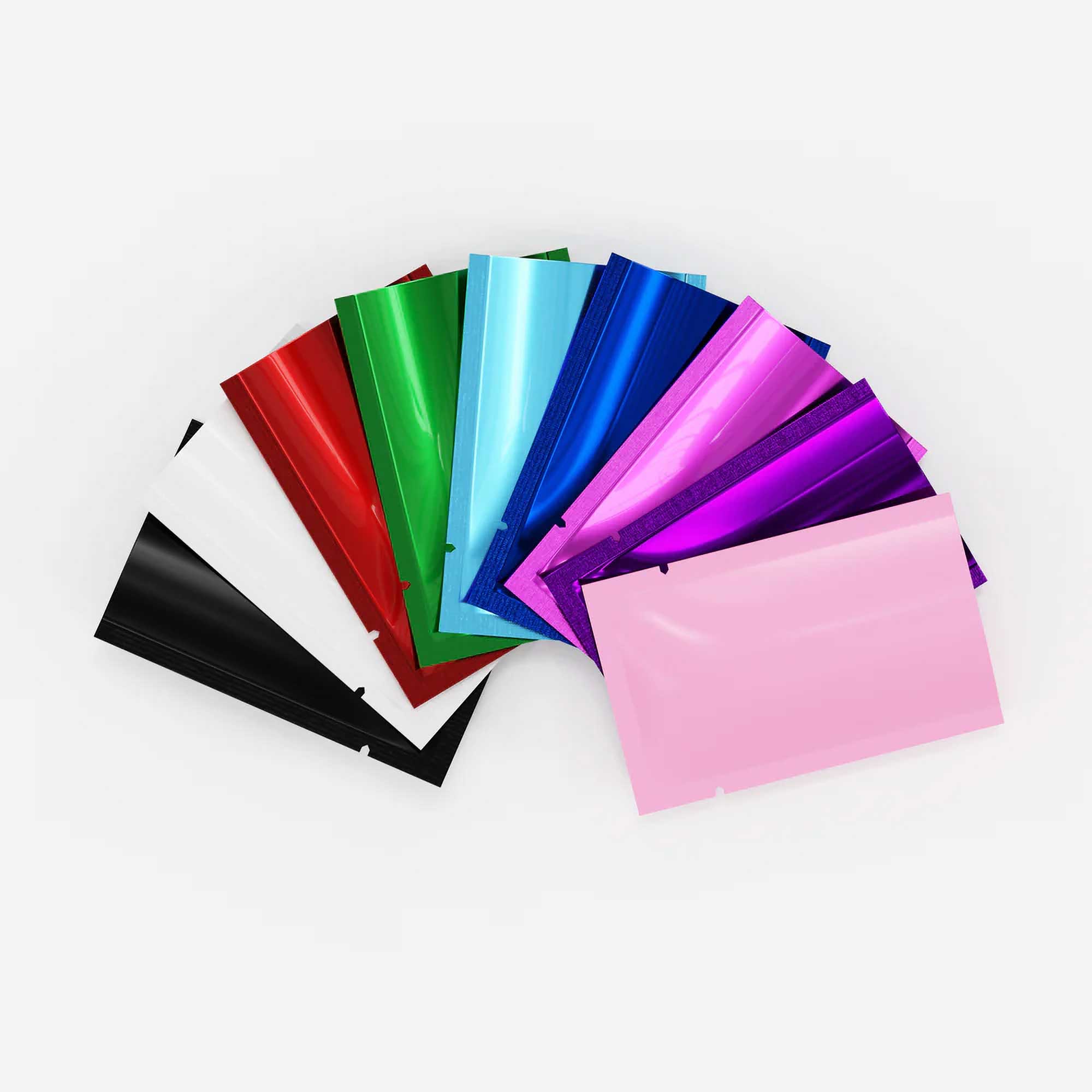 Customizable Glossy Mylar Foil Open Top Bags Customizable Glossy Mylar Foil Open Top Bags