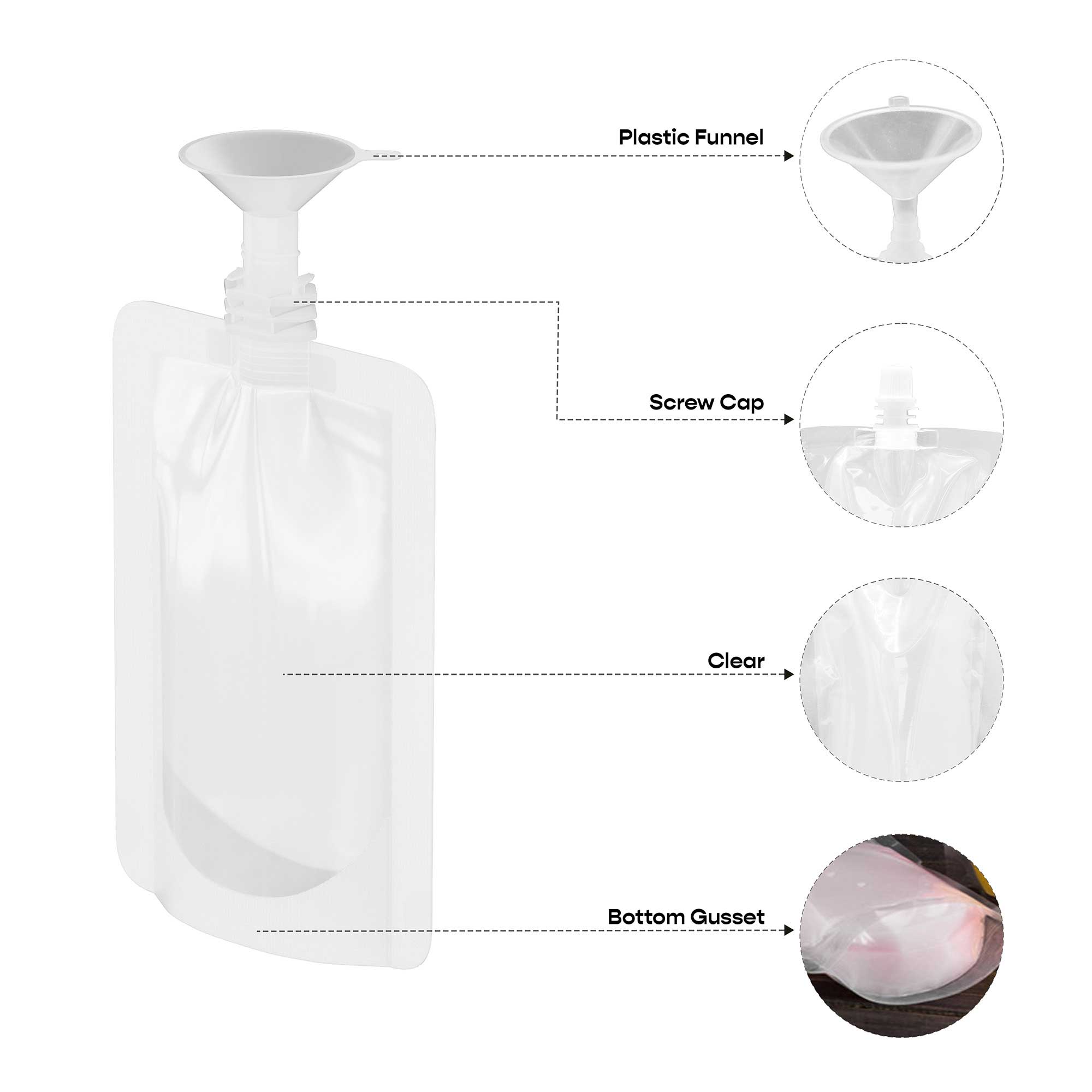 Customizable Glossy Plastic Bottle Pouch with Top Screw Cap Customizable Glossy Plastic Bottle Pouch with Top Screw Cap