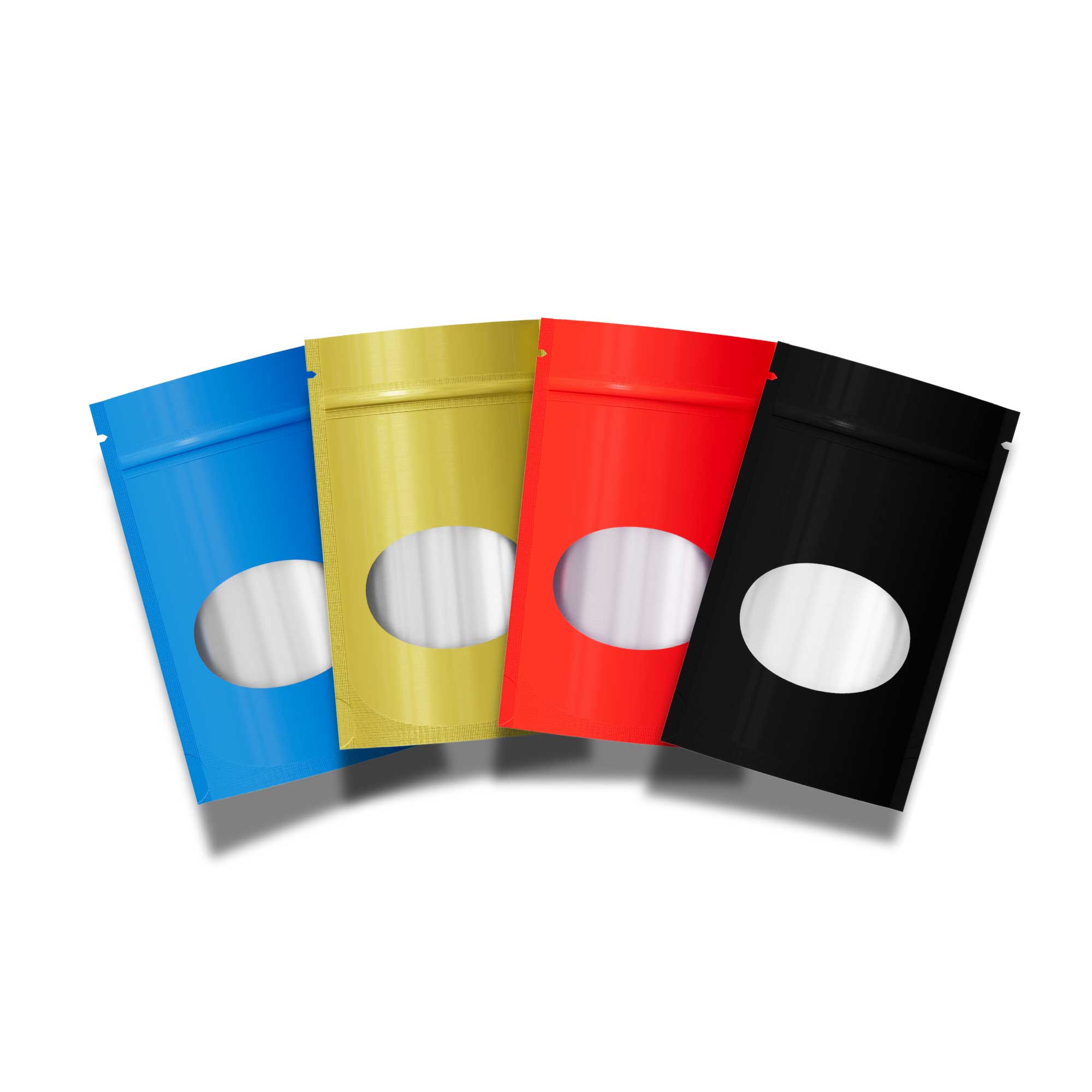 Customizable Glossy Round Window Plastic and Mylar Stand Up