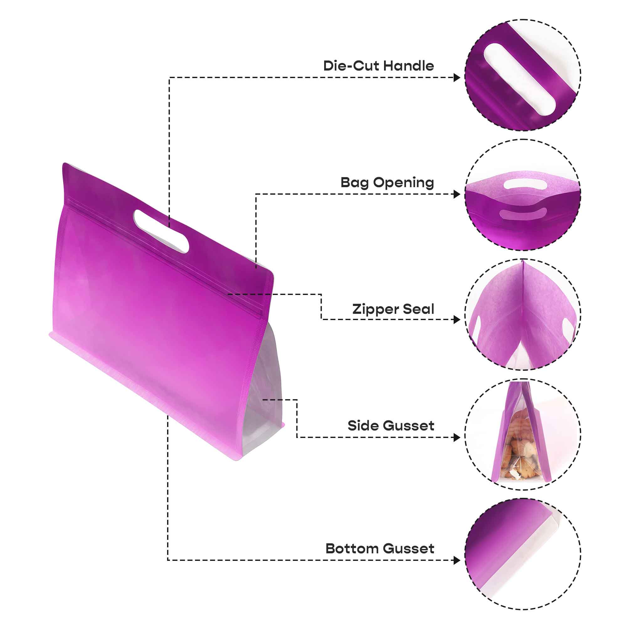 Customizable Gradient Clear Side Gusset Stand Up Zipper Seal Customizable Gradient Clear Side Gusset Stand Up Zipper Seal