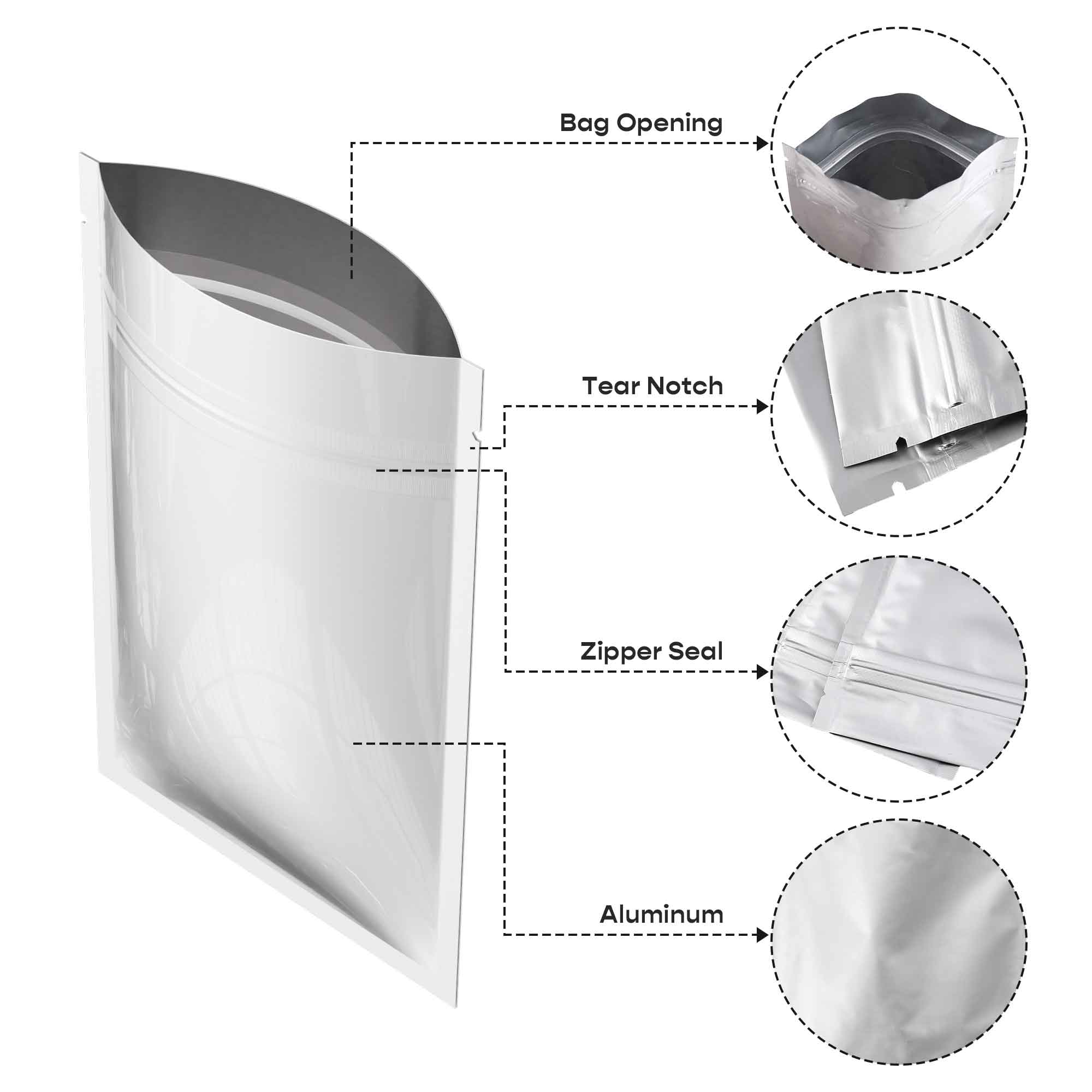 Customizable Heavy Duty Aluminum Foil Flat Zipper Seal Bags Customizable Heavy Duty Aluminum Foil Flat Zipper Seal Bags