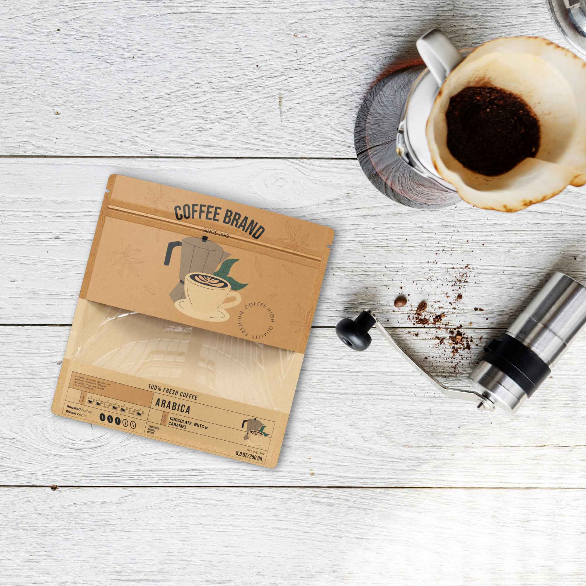 Customizable Kraft Flat Zipper Seal Bag with Center Bar Customizable Kraft Flat Zipper Seal Bag with Center Bar