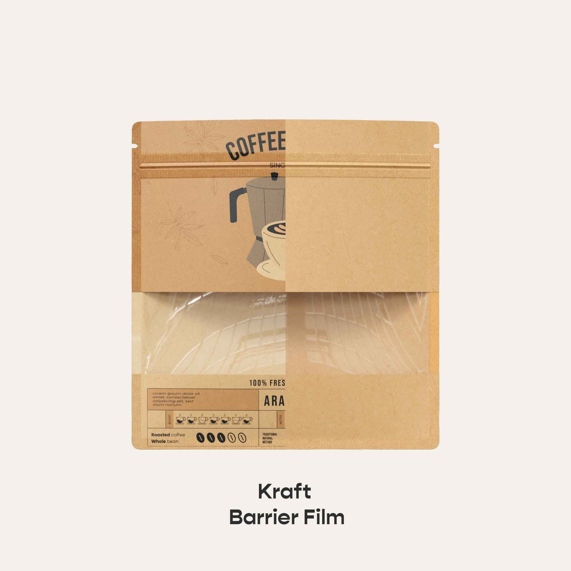 Customizable Kraft Flat Zipper Seal Bag with Center Bar Customizable Kraft Flat Zipper Seal Bag with Center Bar