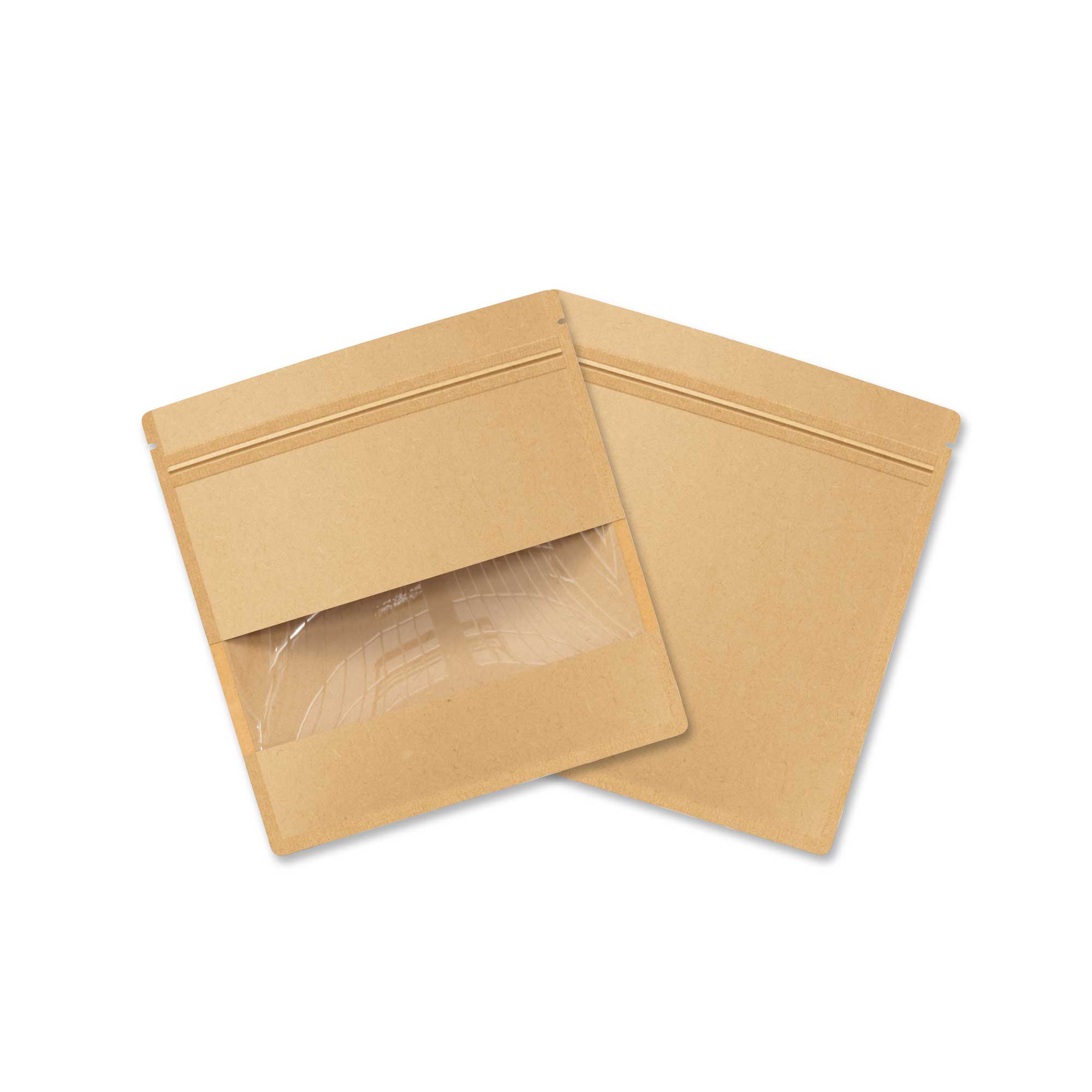 Customizable Krafty Brown Flat Zipper Seal Bag with Center