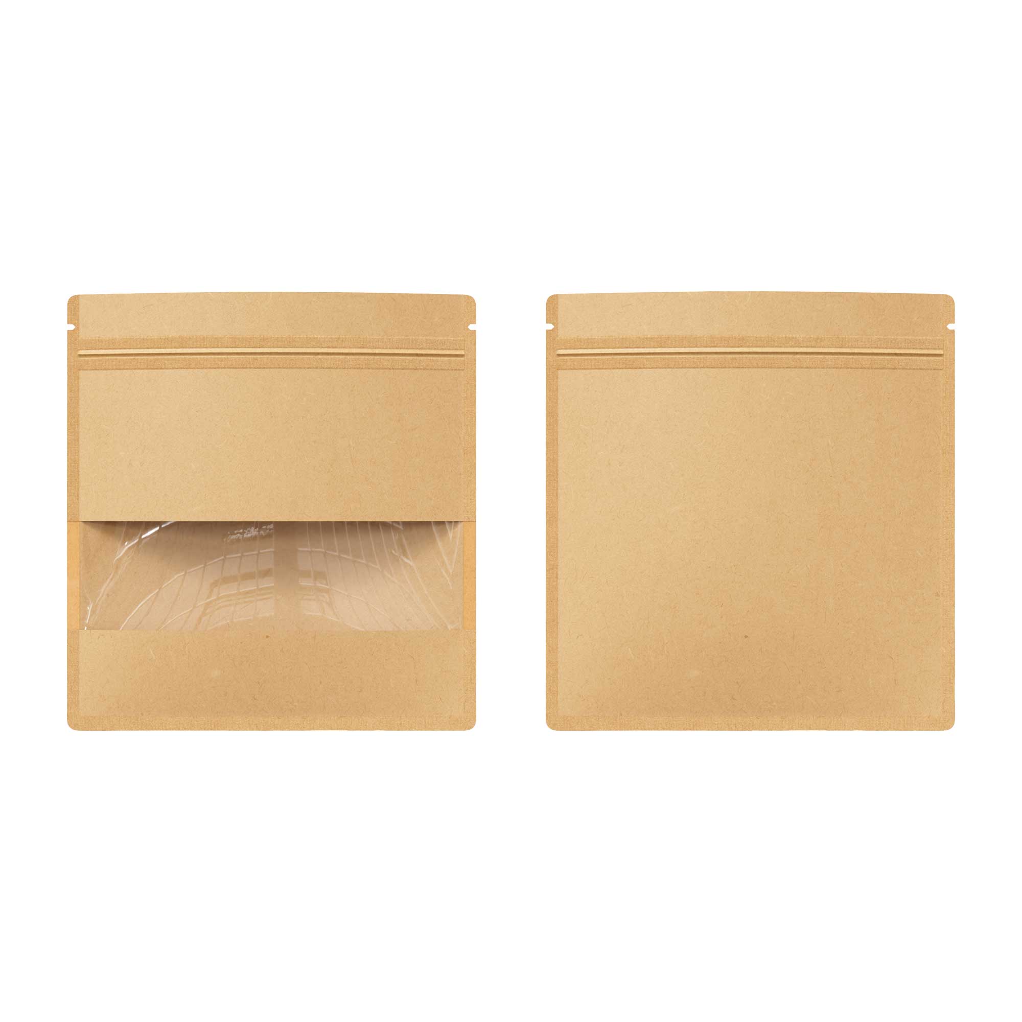 Customizable Krafty Brown Flat Zipper Seal Bag with Center Customizable Krafty Brown Flat Zipper Seal Bag with Center