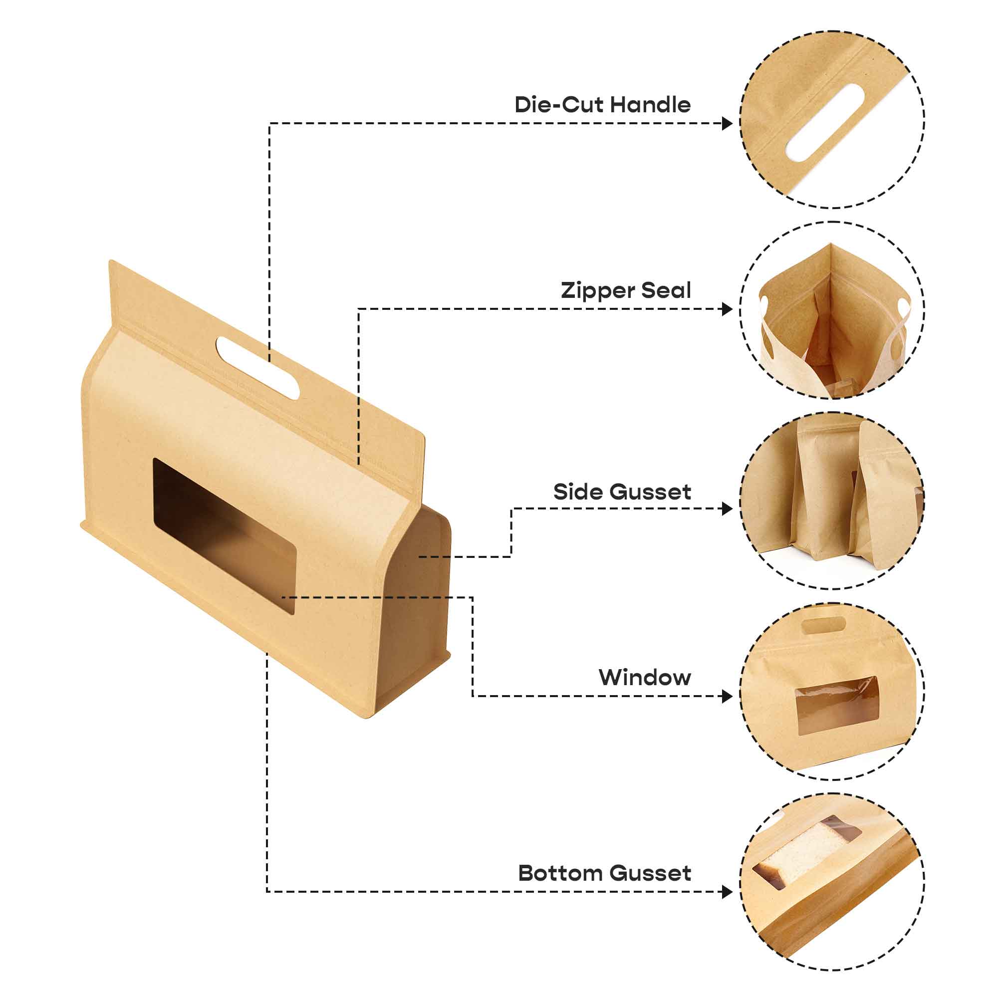 Customizable Krafty Brown Translucent Window Side Gusset Customizable Krafty Brown Translucent Window Side Gusset