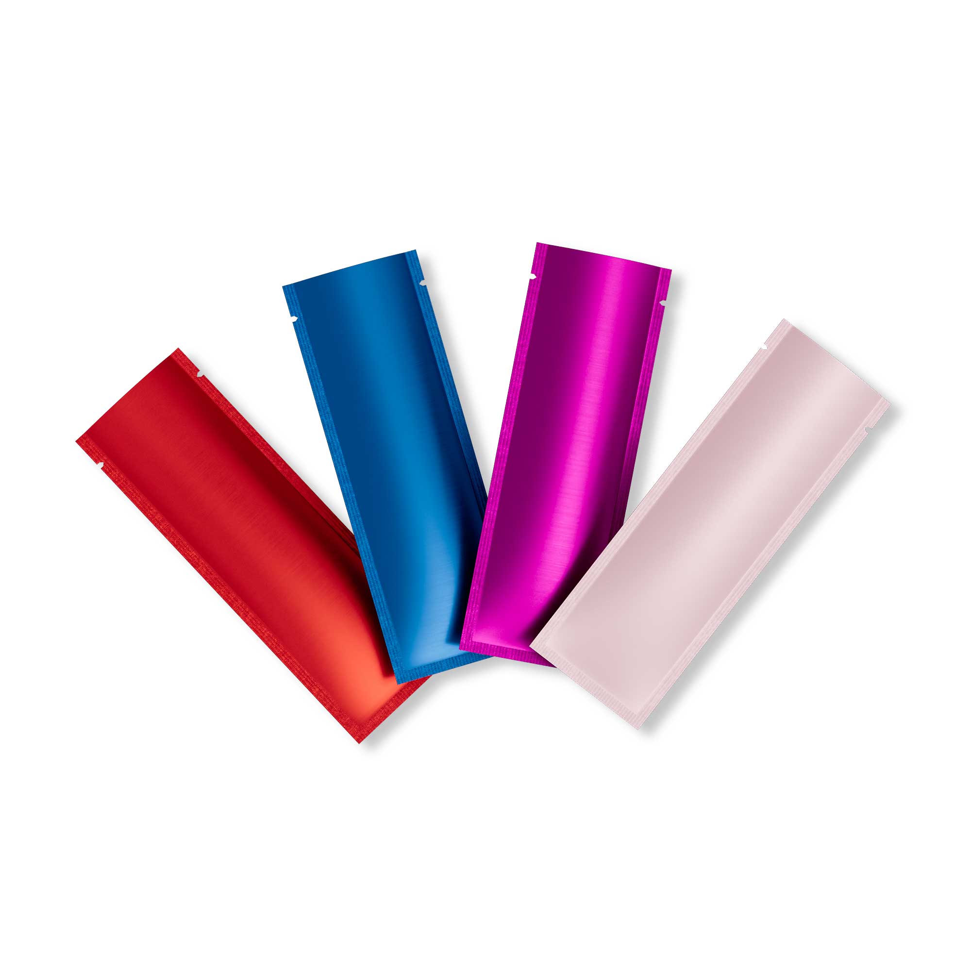 Customizable Long Metallic Aluminum Open Top Stick Pouches
