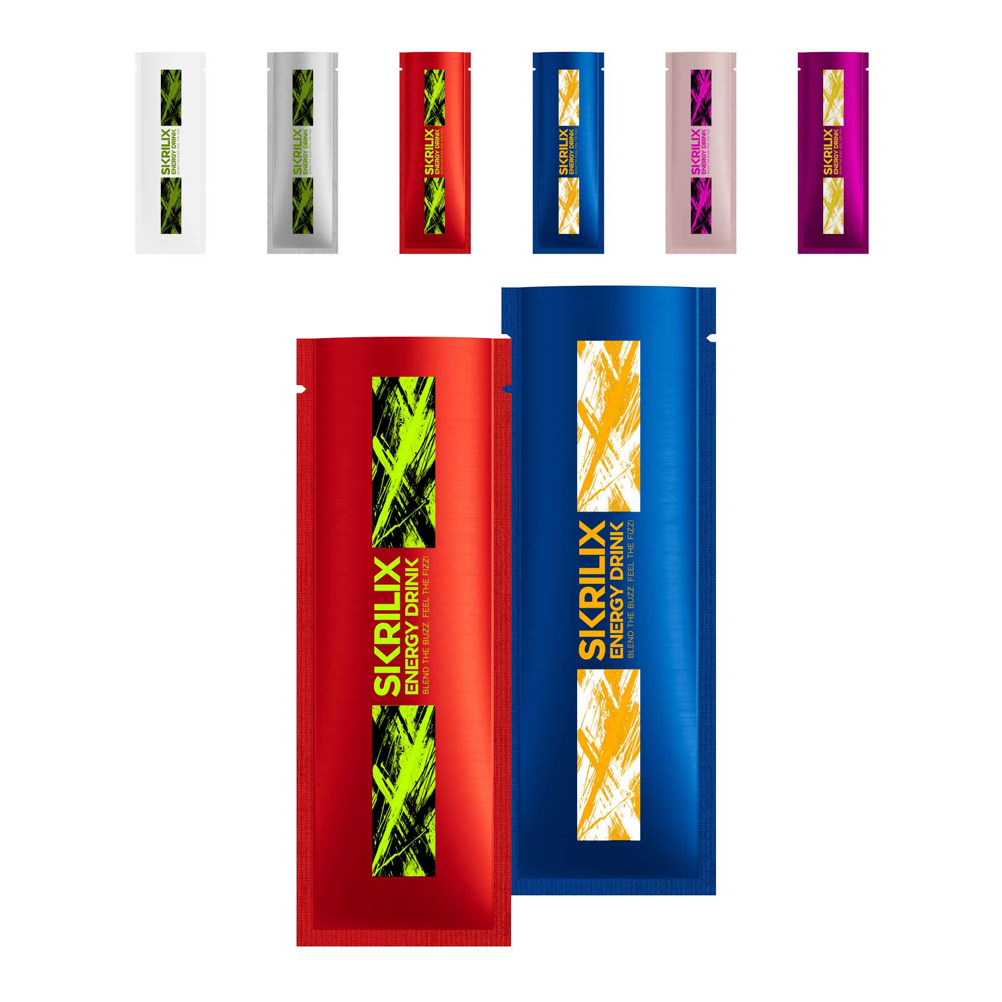 Customizable Long Metallic Aluminum Open Top Stick Pouches Customizable Long Metallic Aluminum Open Top Stick Pouches