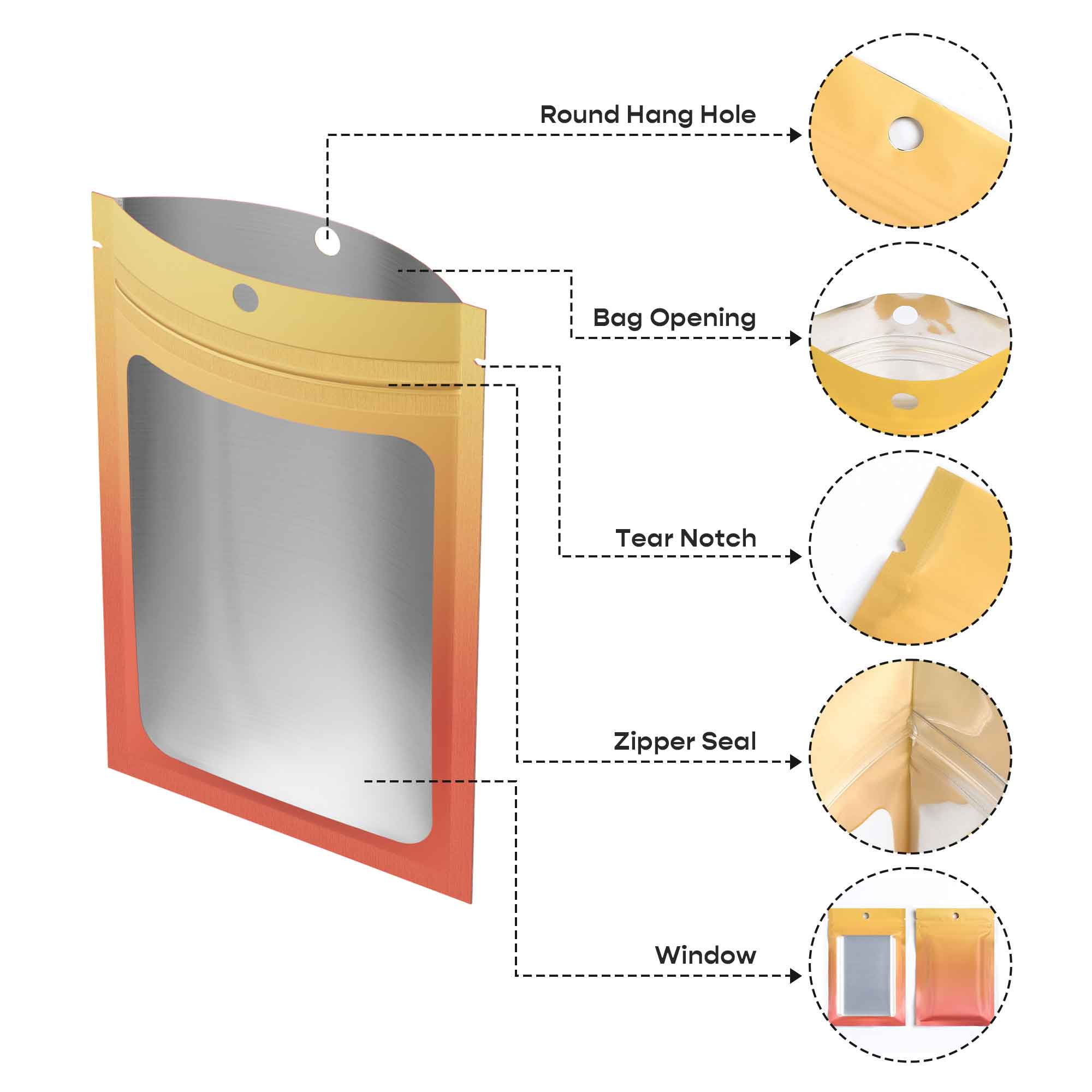 Customizable Matte Gradient Zipper Seal Bags Customizable Matte Gradient Zipper Seal Bags