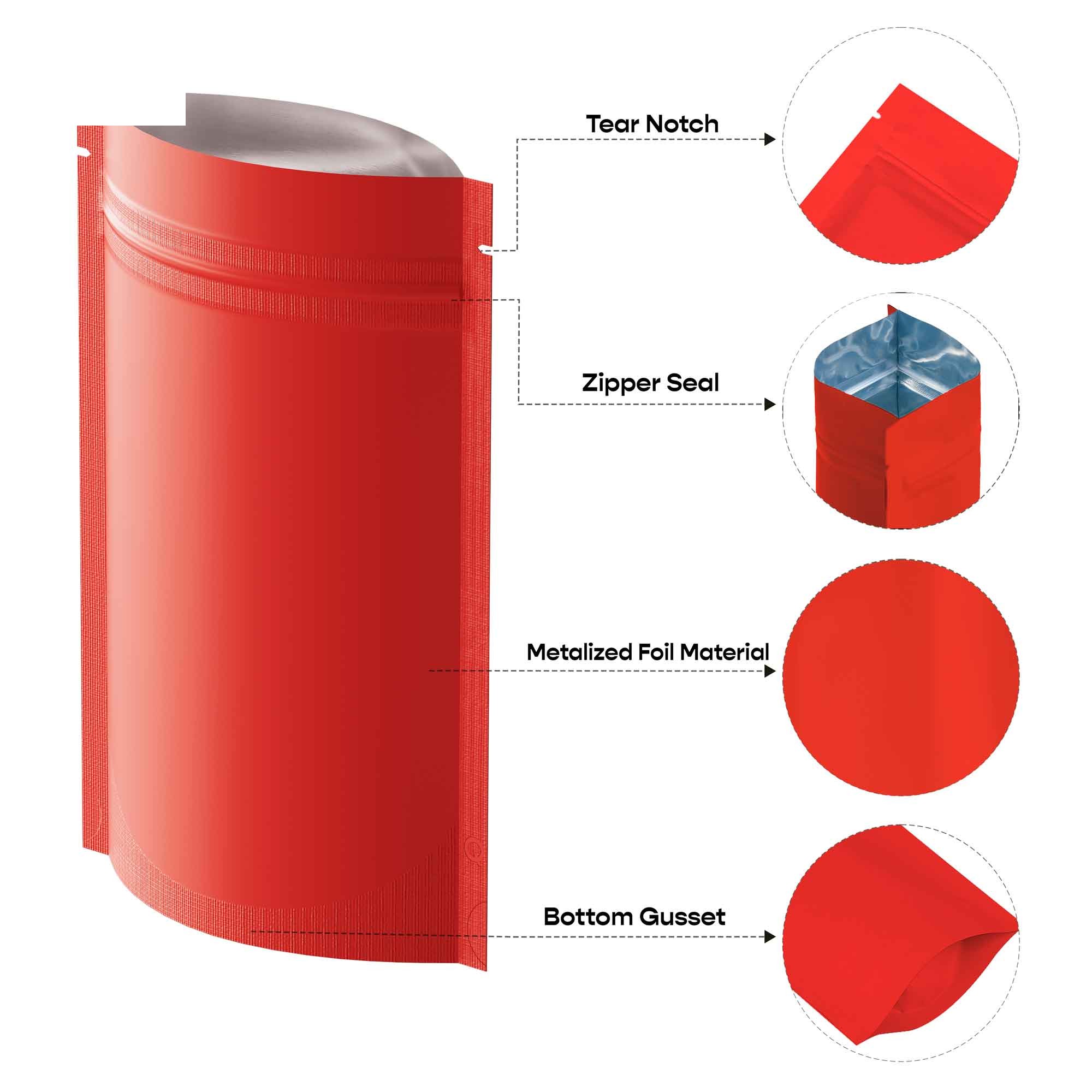 Customizable Matte Metalized Foil Stand Up Packaging Bags Customizable Matte Metalized Foil Stand Up Packaging Bags