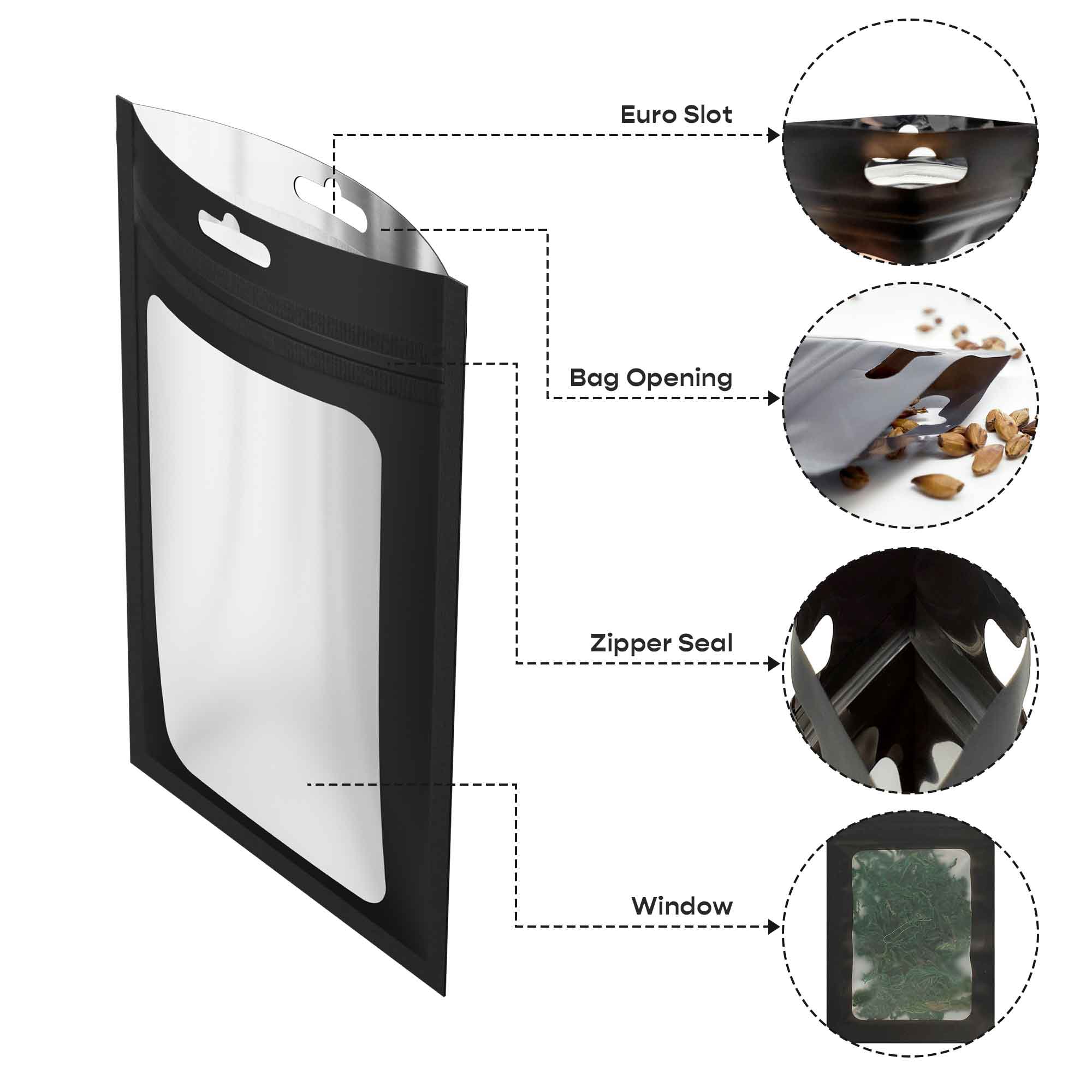 Customizable Matte Mylar Foil Flat Zipper Seal Bags with Customizable Matte Mylar Foil Flat Zipper Seal Bags with