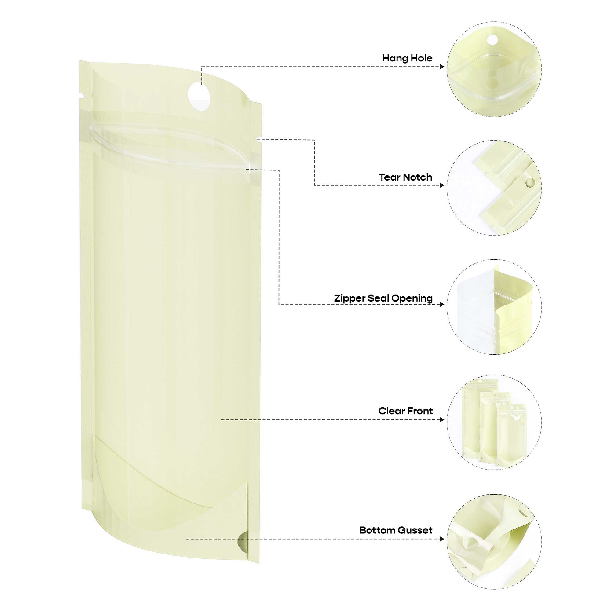 Customizable Pastel Tall Stand Up Zipper Seal Bags with Customizable Pastel Tall Stand Up Zipper Seal Bags with