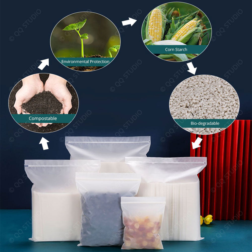Customizable PLA 100% Compostable Recyclable Flat Zipper