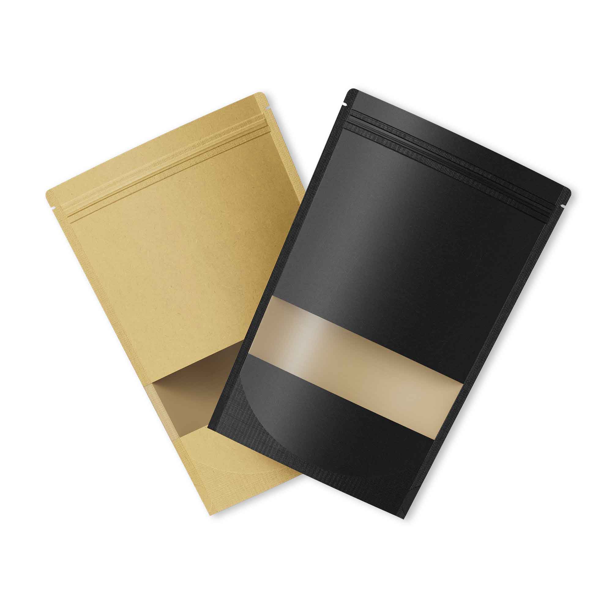 Customizable Rounded Corners Kraft with Window Stand Up
