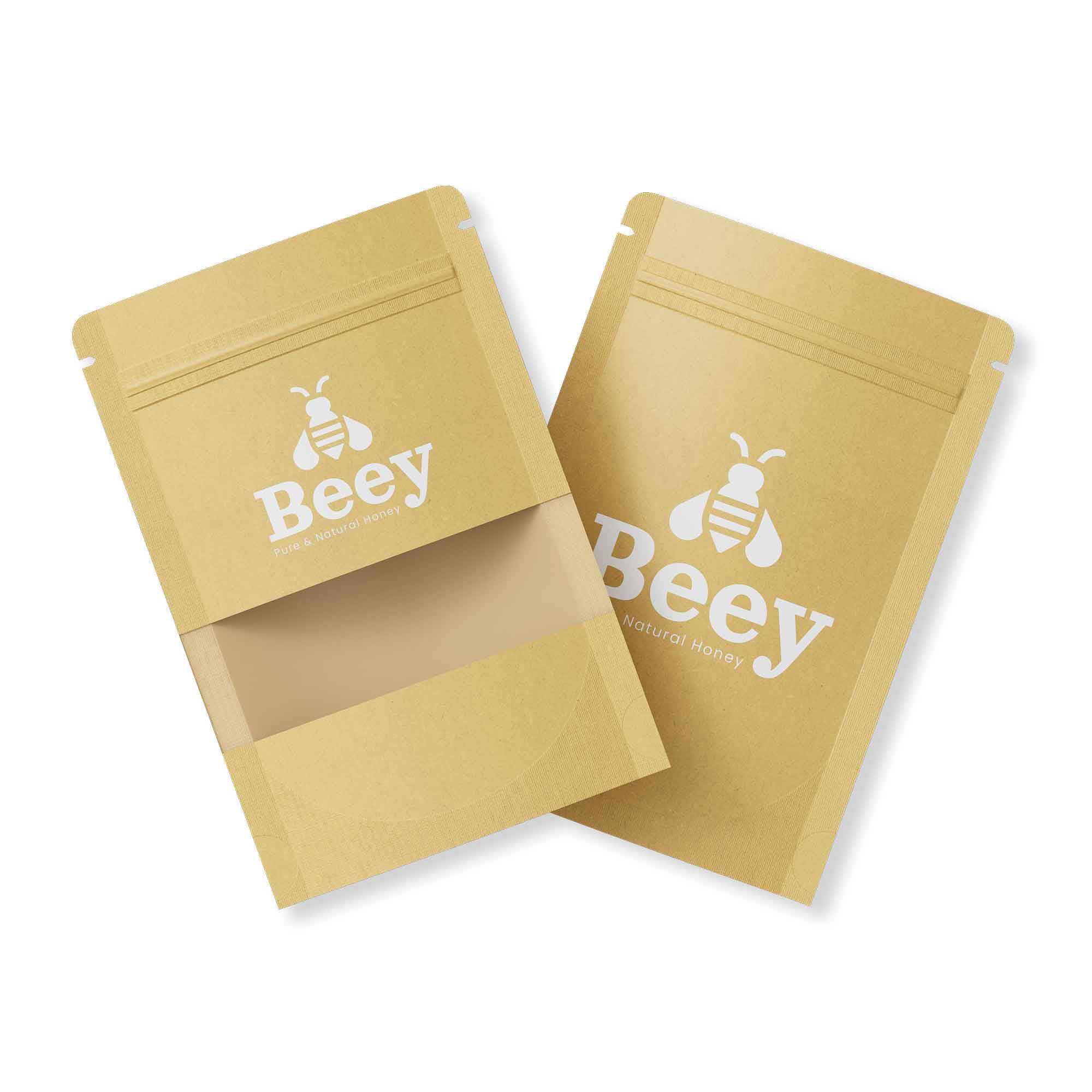 Customizable Rounded Corners Kraft with Window Stand Up Customizable Rounded Corners Kraft with Window Stand Up