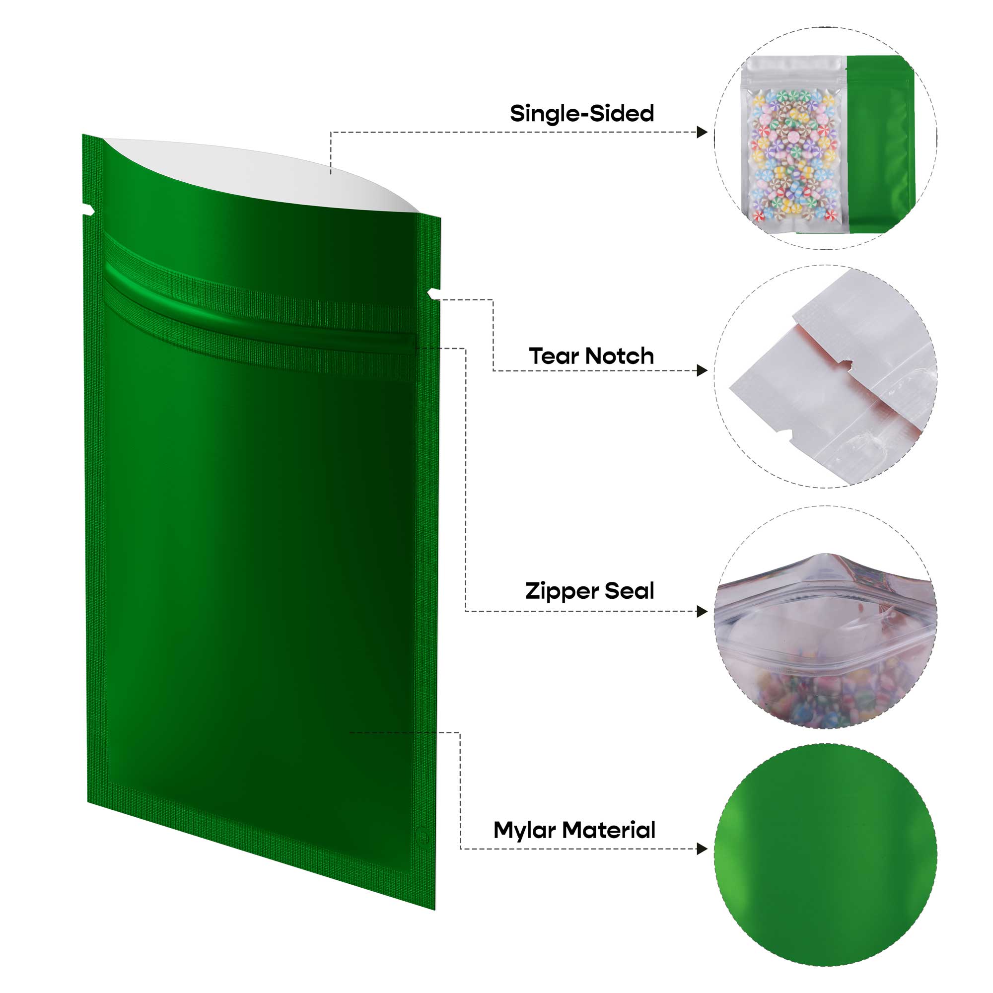 Customizable Single Side Matte Color Metallic Mylar Flat Customizable Single Side Matte Color Metallic Mylar Flat