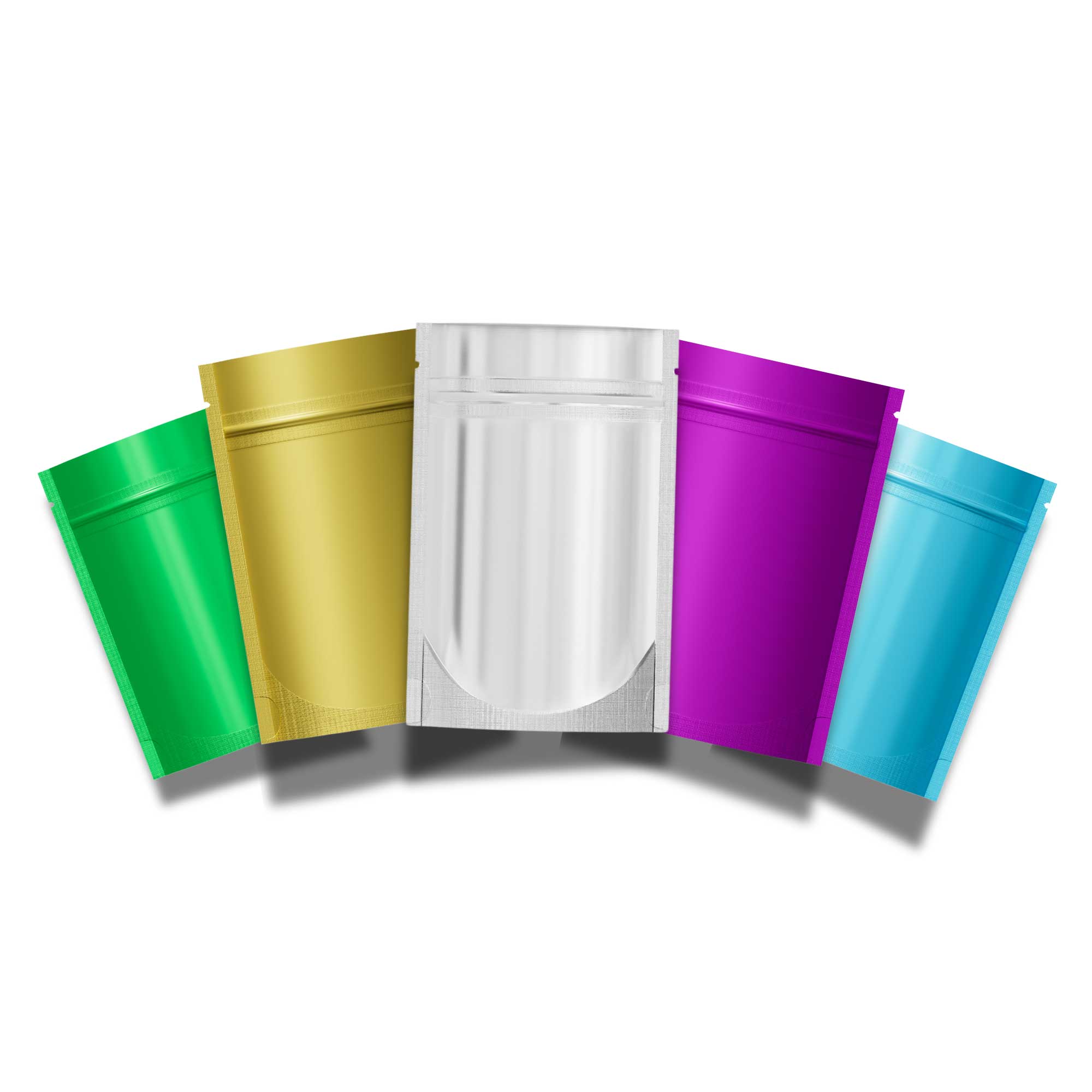 Customizable Single Side Matte Color Metallic Mylar Stand Up