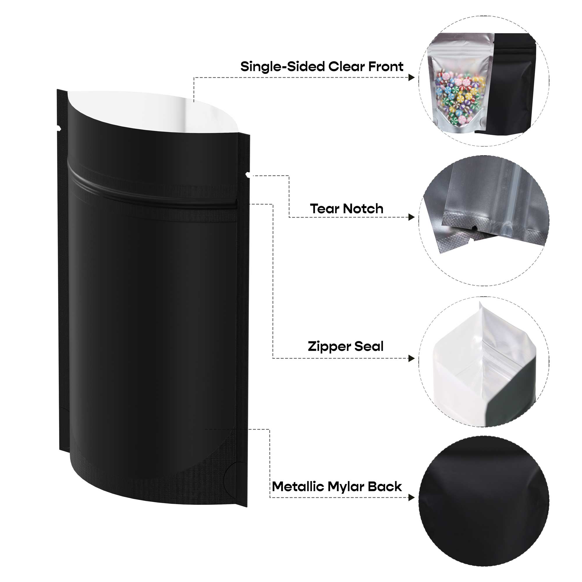 Customizable Single Side Matte Color Metallic Mylar Stand Up Customizable Single Side Matte Color Metallic Mylar Stand Up
