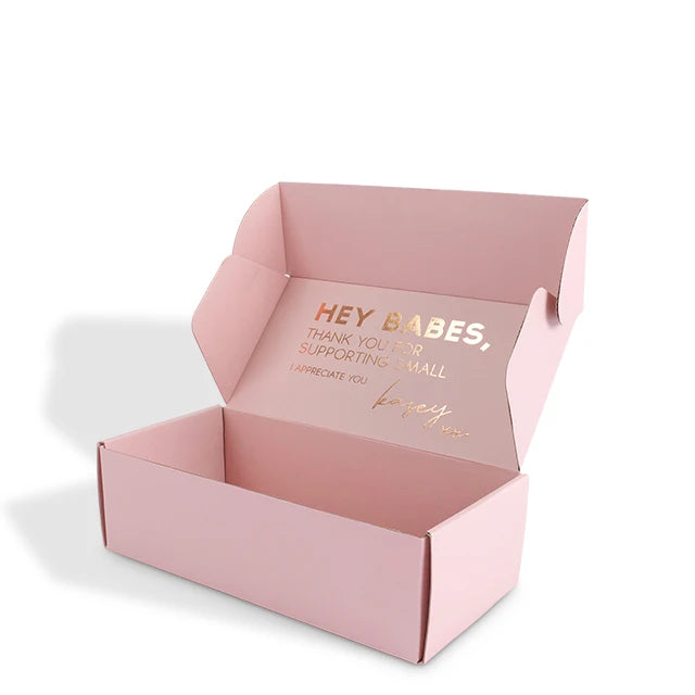 Customized Pink Shipping Packaging Box Embossing Matt Customized Pink Shipping Packaging Box Embossing Matt