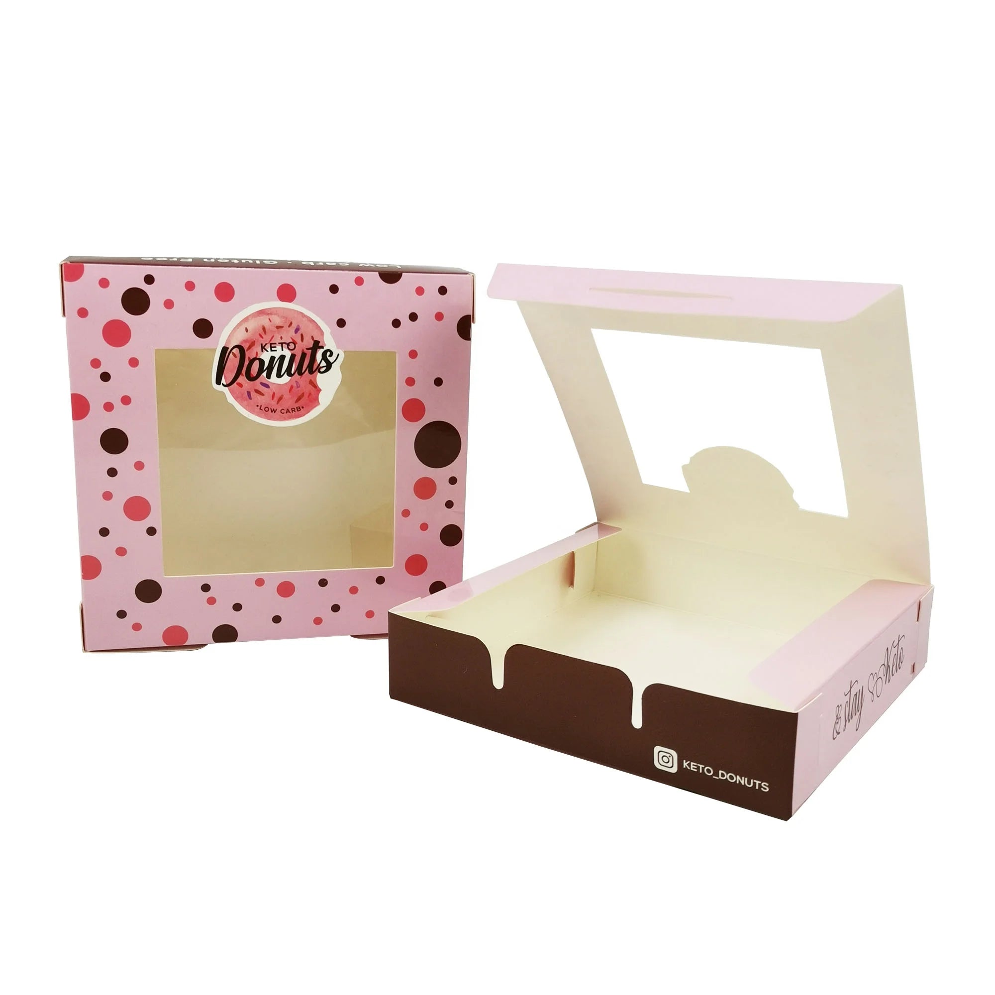 Customized Printing Bakery Donuts Take Away Sweet Box Paper Customized Printing Bakery Donuts Take Away Sweet Box Paper