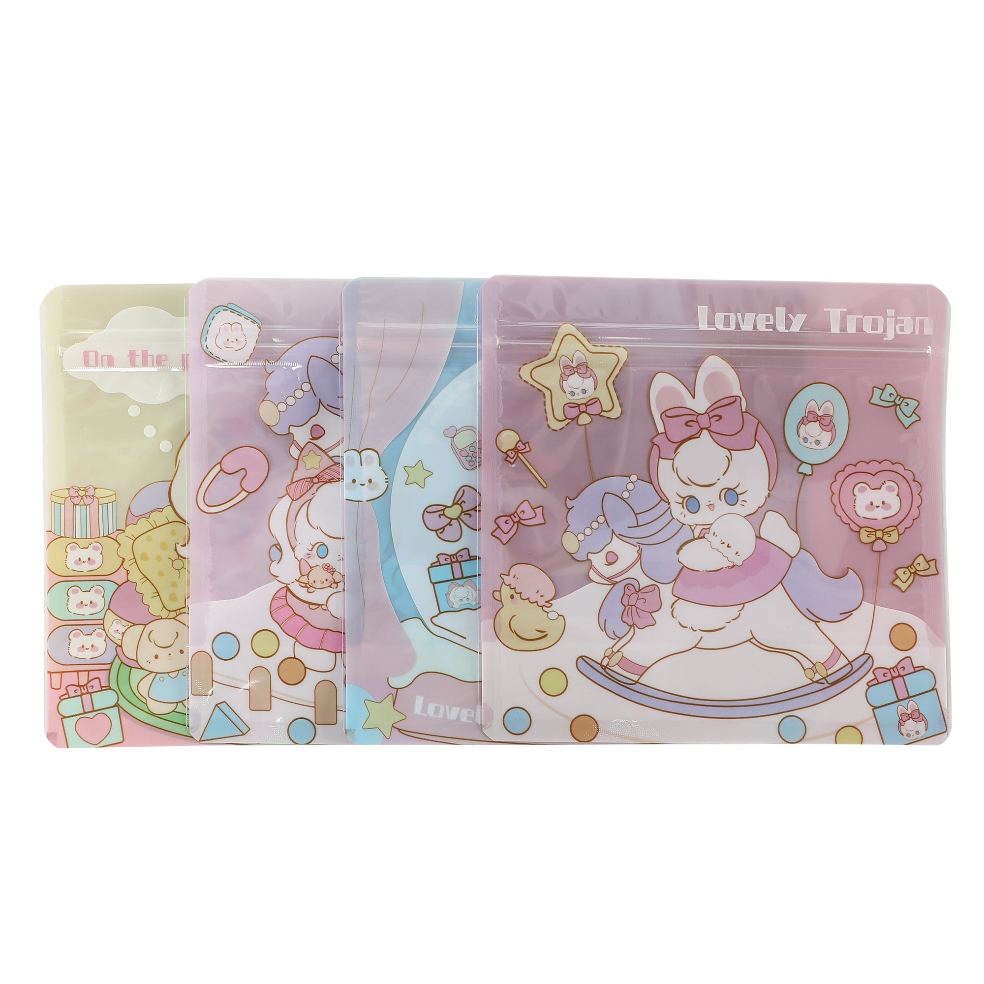 Cute Rabbit Designed Glossy Stand Strong Packaging Bags